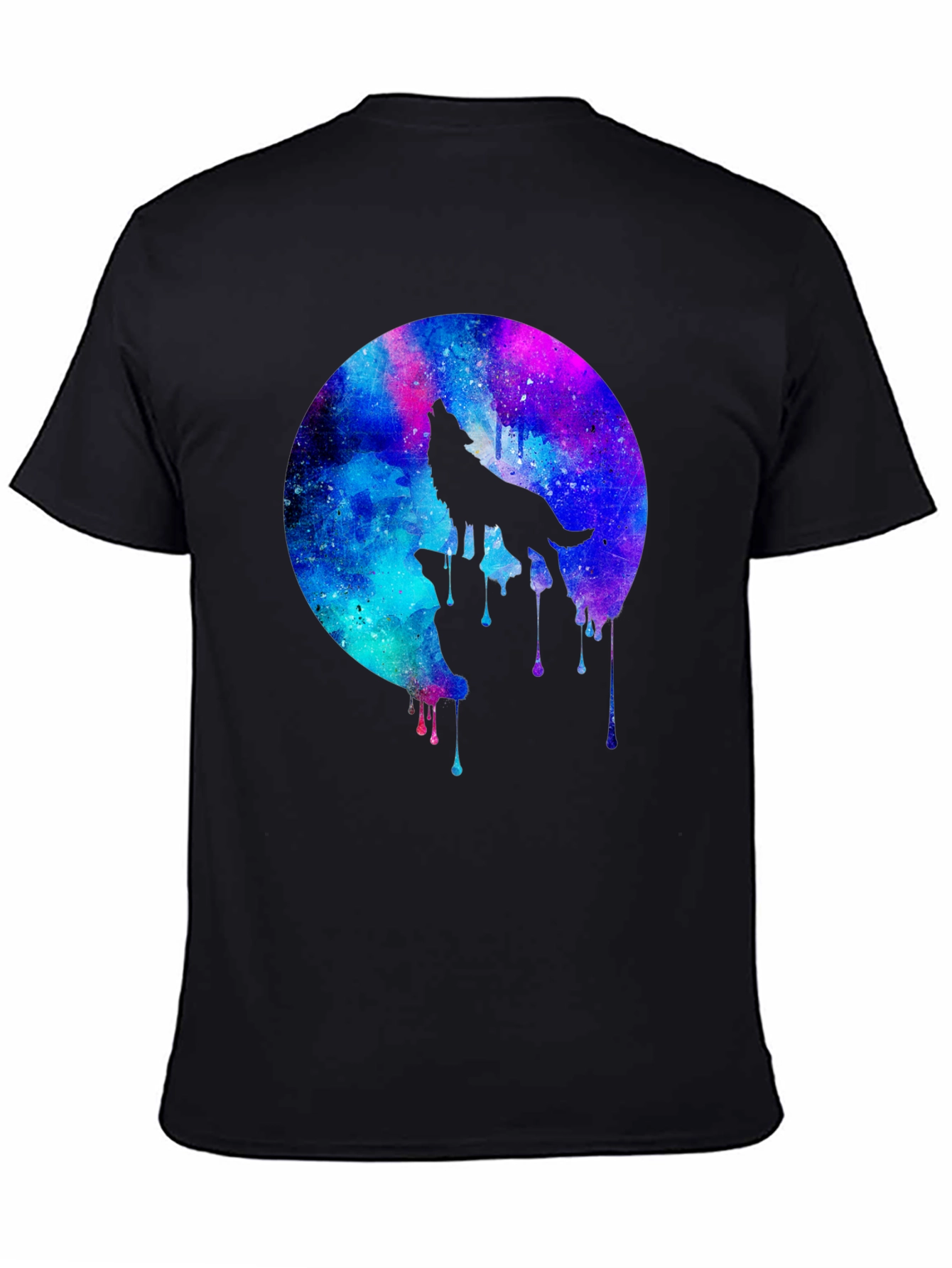 Wolf Galaxy T-Shirt - Mens Black Graphic Tee