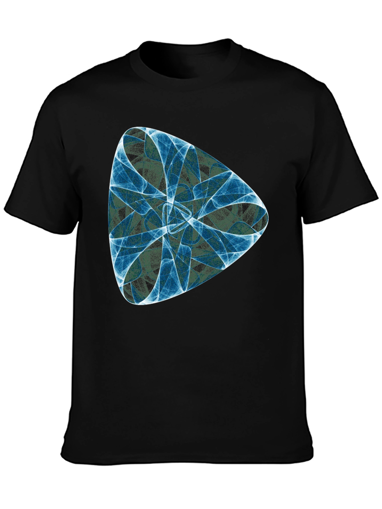 Abstract Fractal Design Black T-Shirt