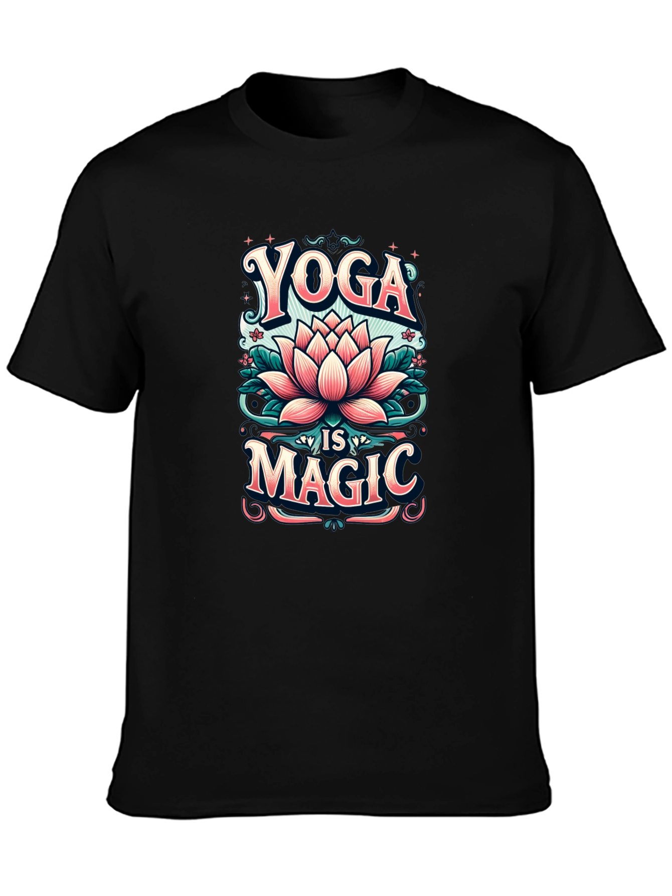 Yoga is Magic T-Shirt - Lotus Flower Design