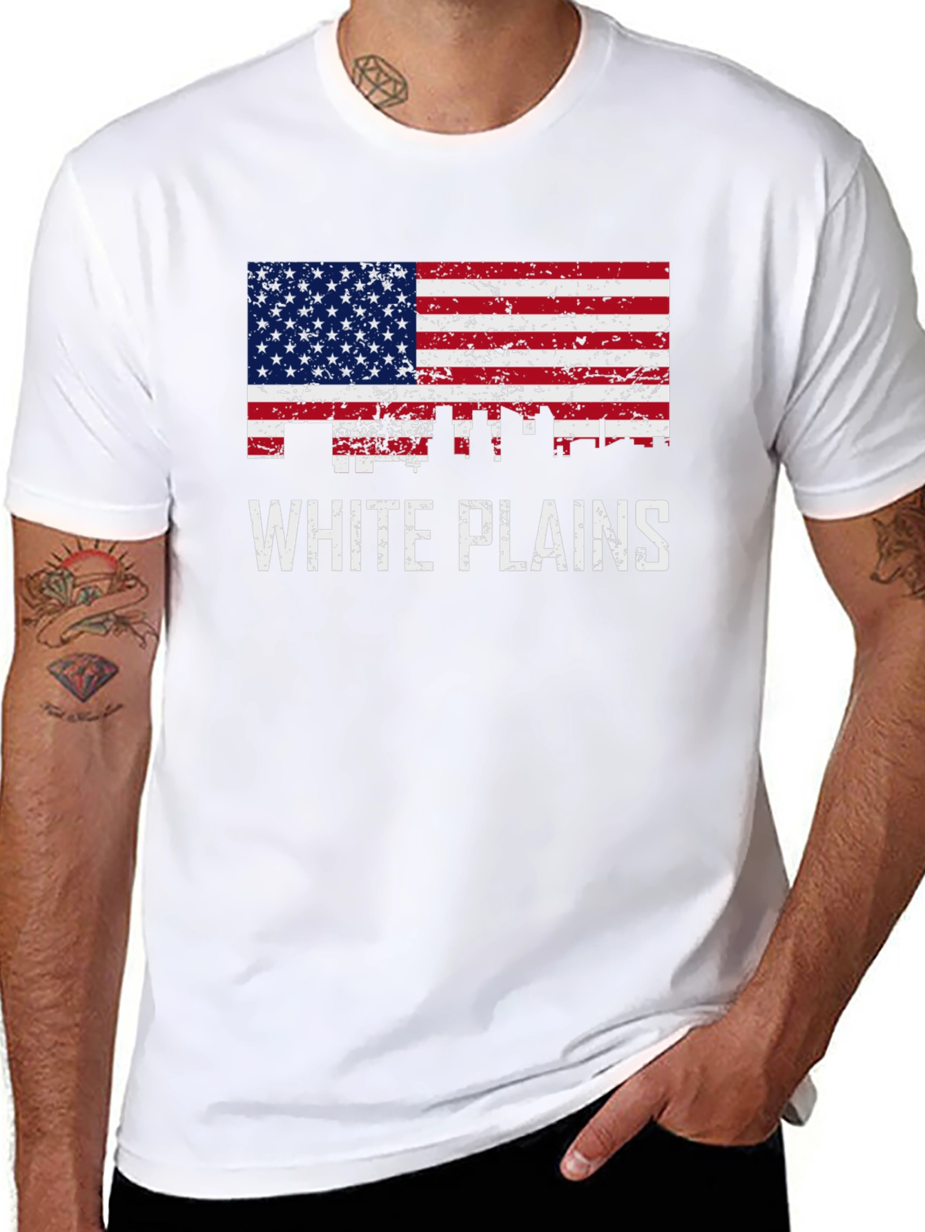White Plains American Flag T-Shirt