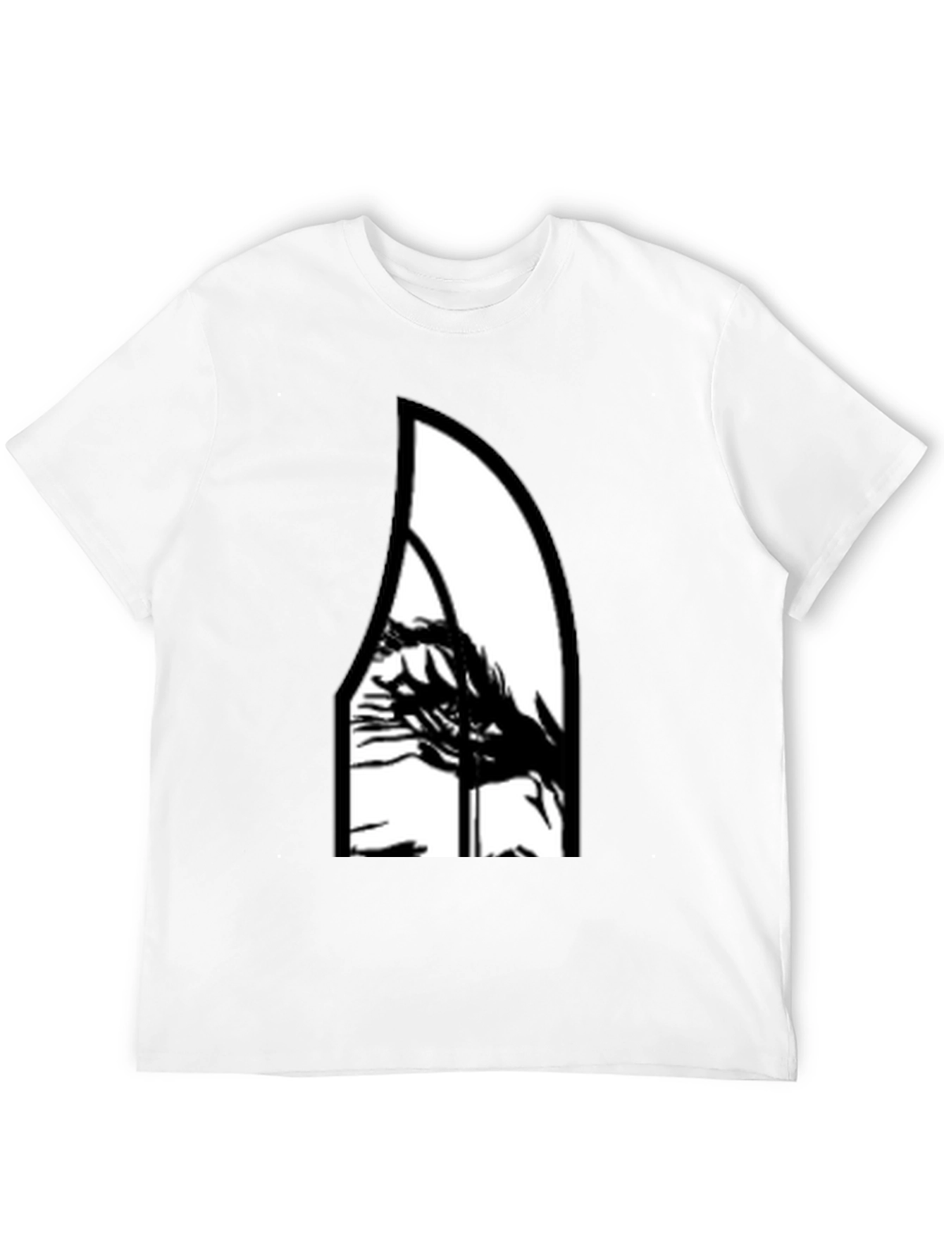 Abstract Graphic Tee - Black Cotton Blend Shirt