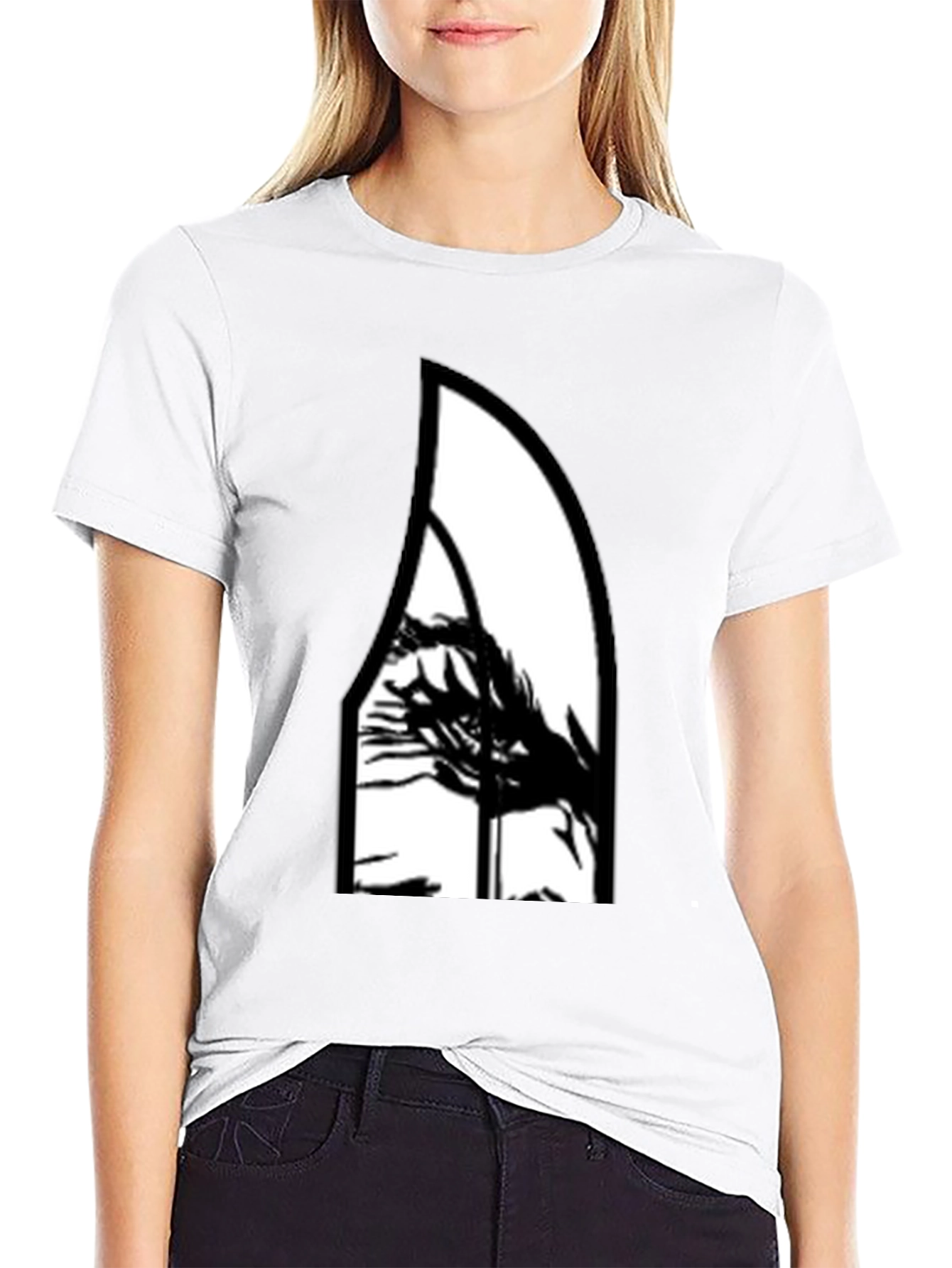 Abstract Graphic Tee - Black Cotton Blend Shirt