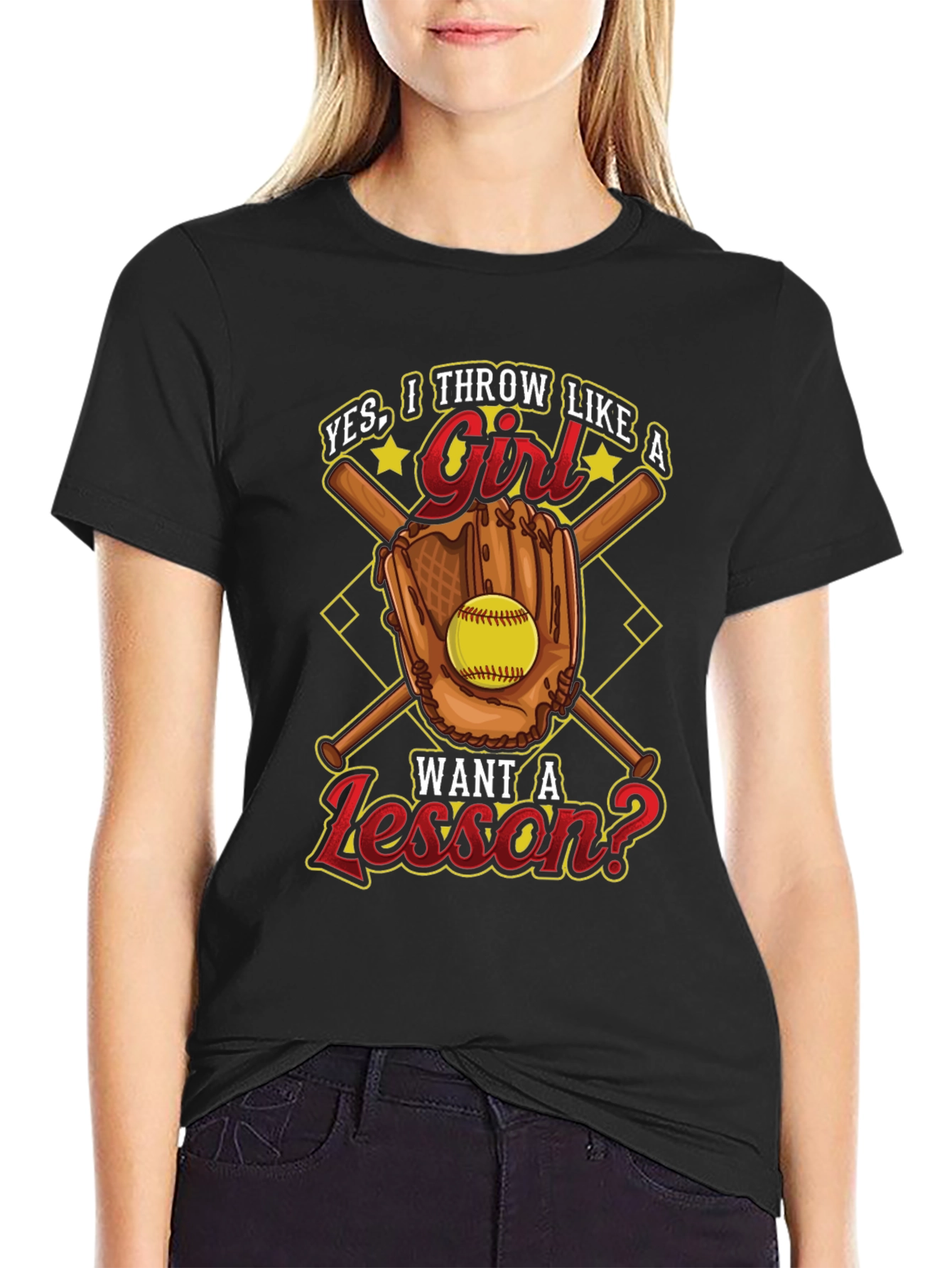 Yes I Throw Like a Girl T-Shirt Softball Baseball