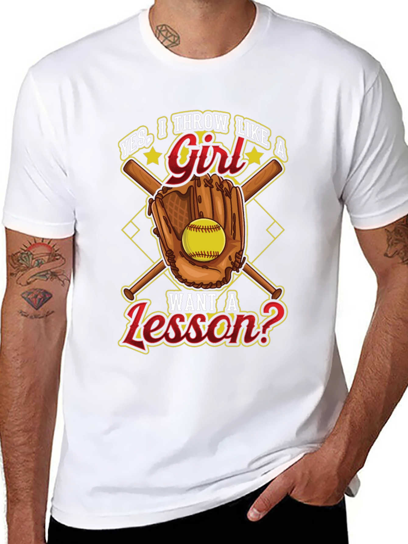 Yes I Throw Like a Girl T-Shirt Softball Baseball
