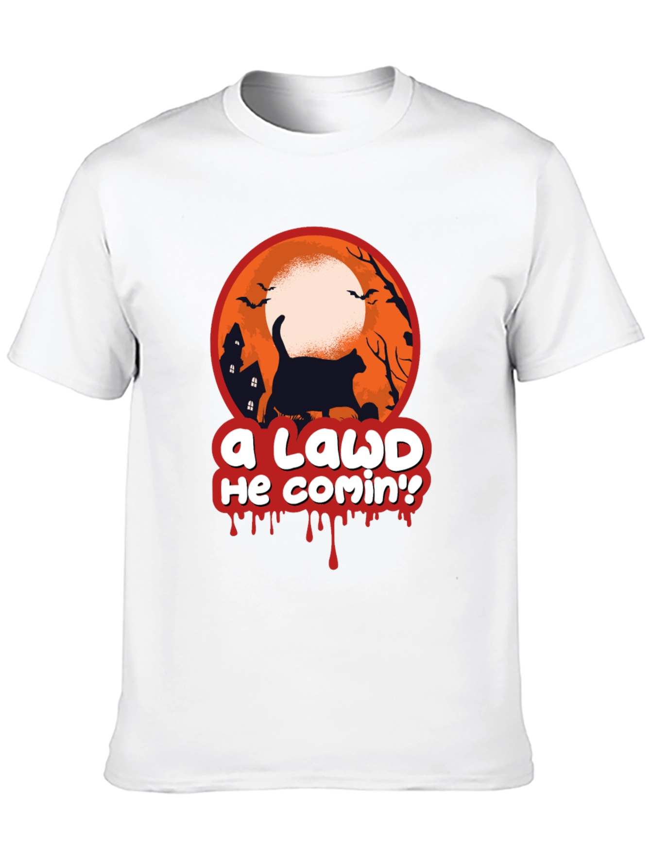 A Lawd He Comin Halloween Cat T-Shirt