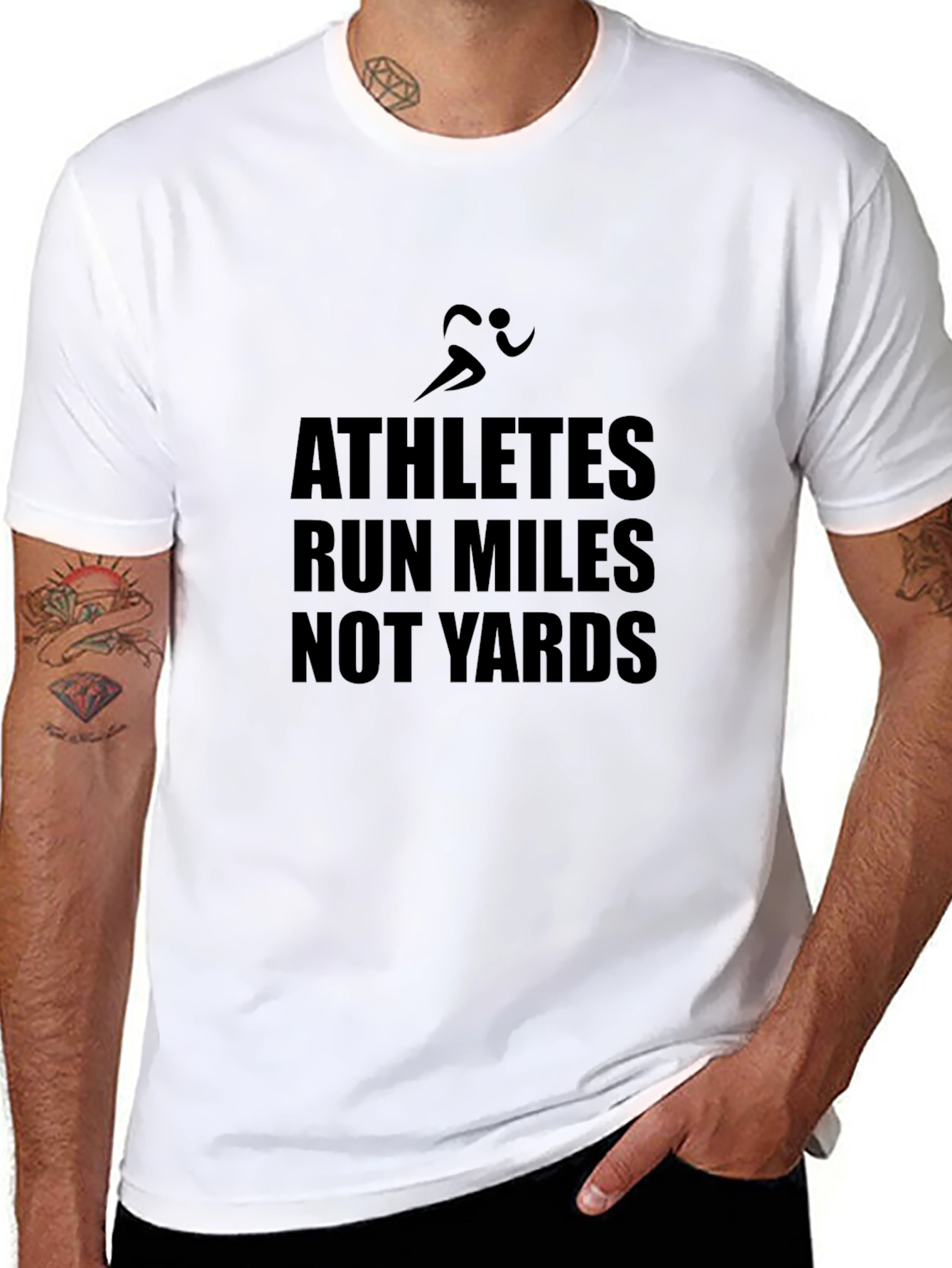 Athletes Run Miles T-Shirt - Black Graphic Tee