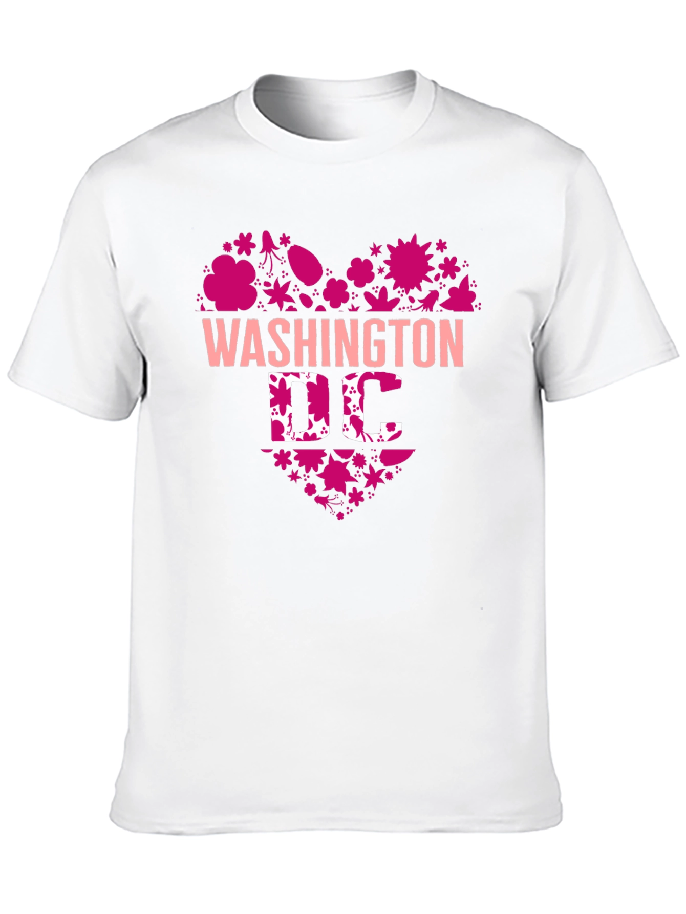 Washington DC Floral Heart Graphic T-Shirt