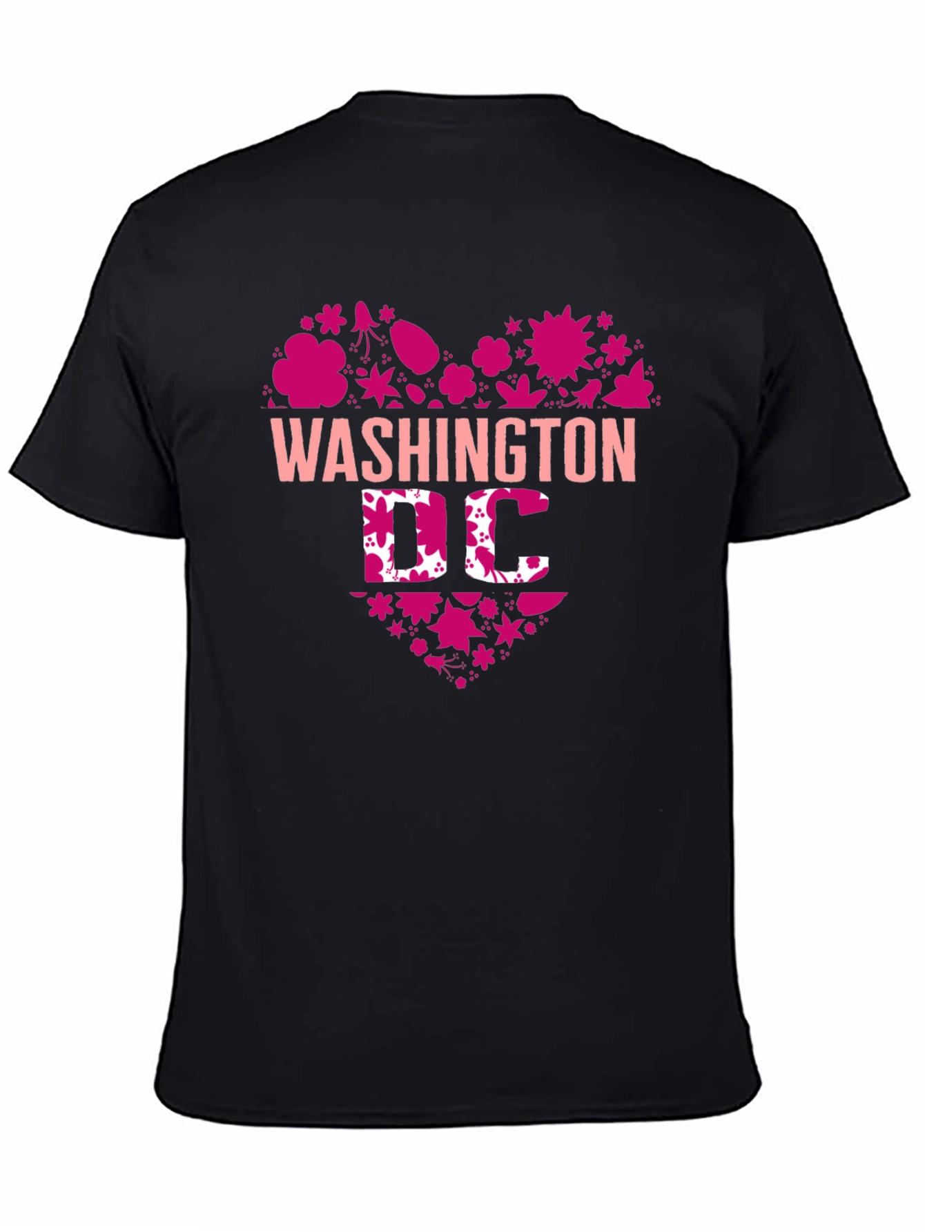 Washington DC Floral Heart Graphic T-Shirt