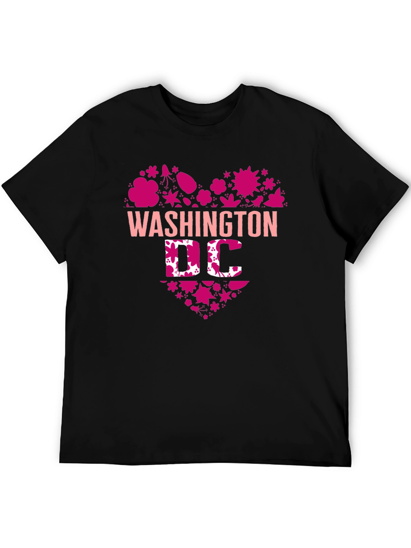 Washington DC Floral Heart Graphic T-Shirt