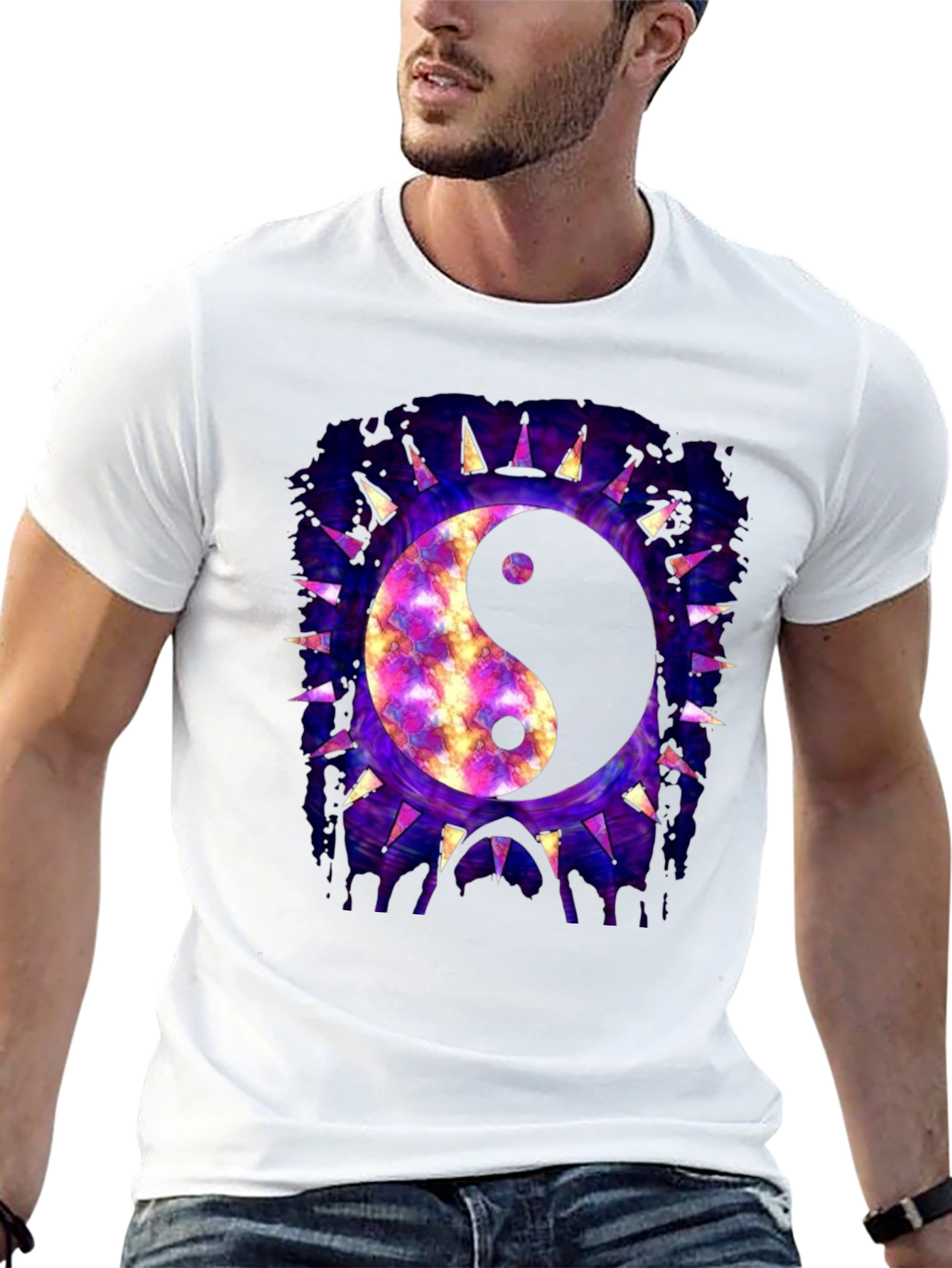 Yin Yang Galaxy Graphic T-Shirt
