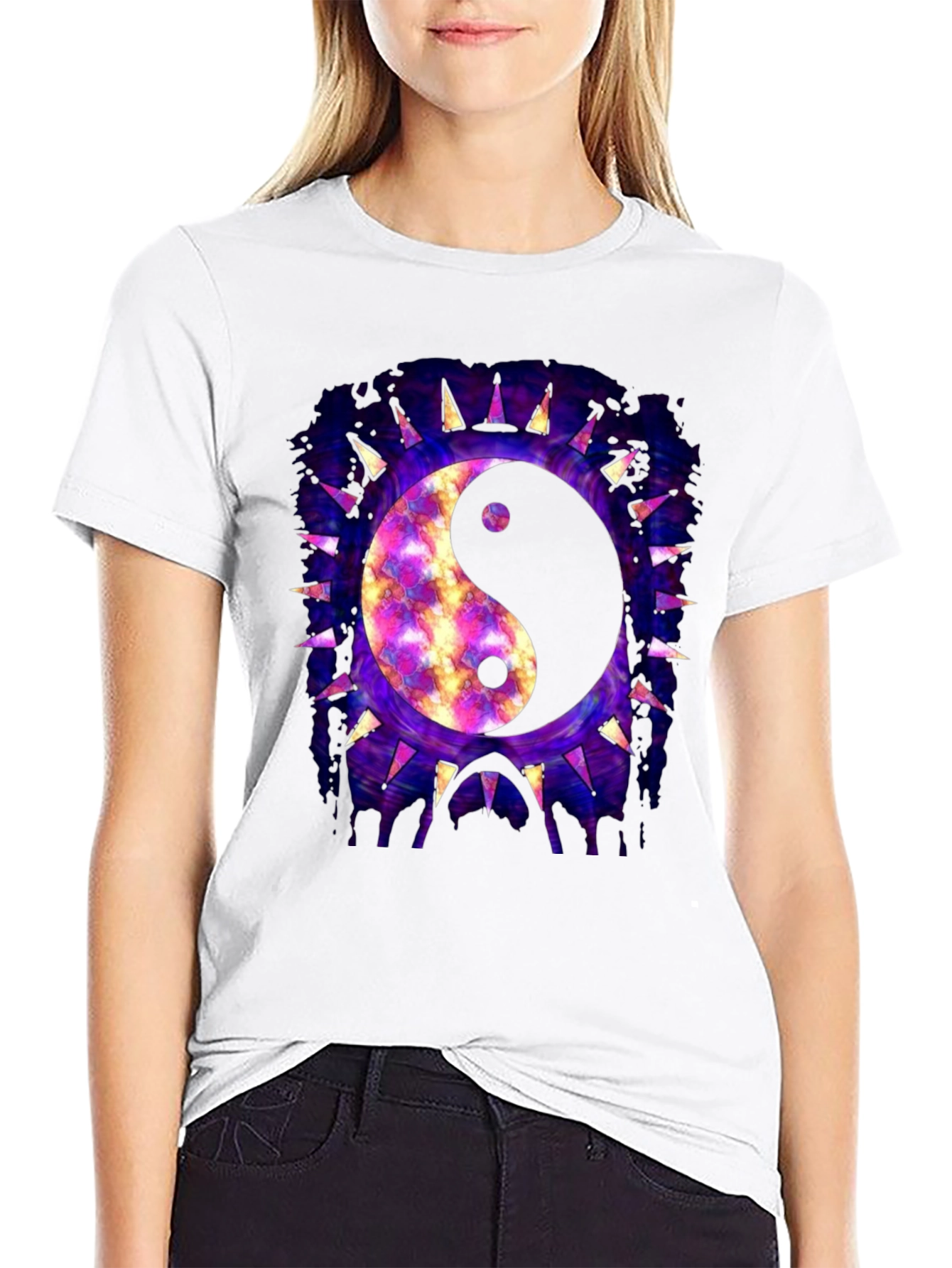 Yin Yang Galaxy Graphic T-Shirt