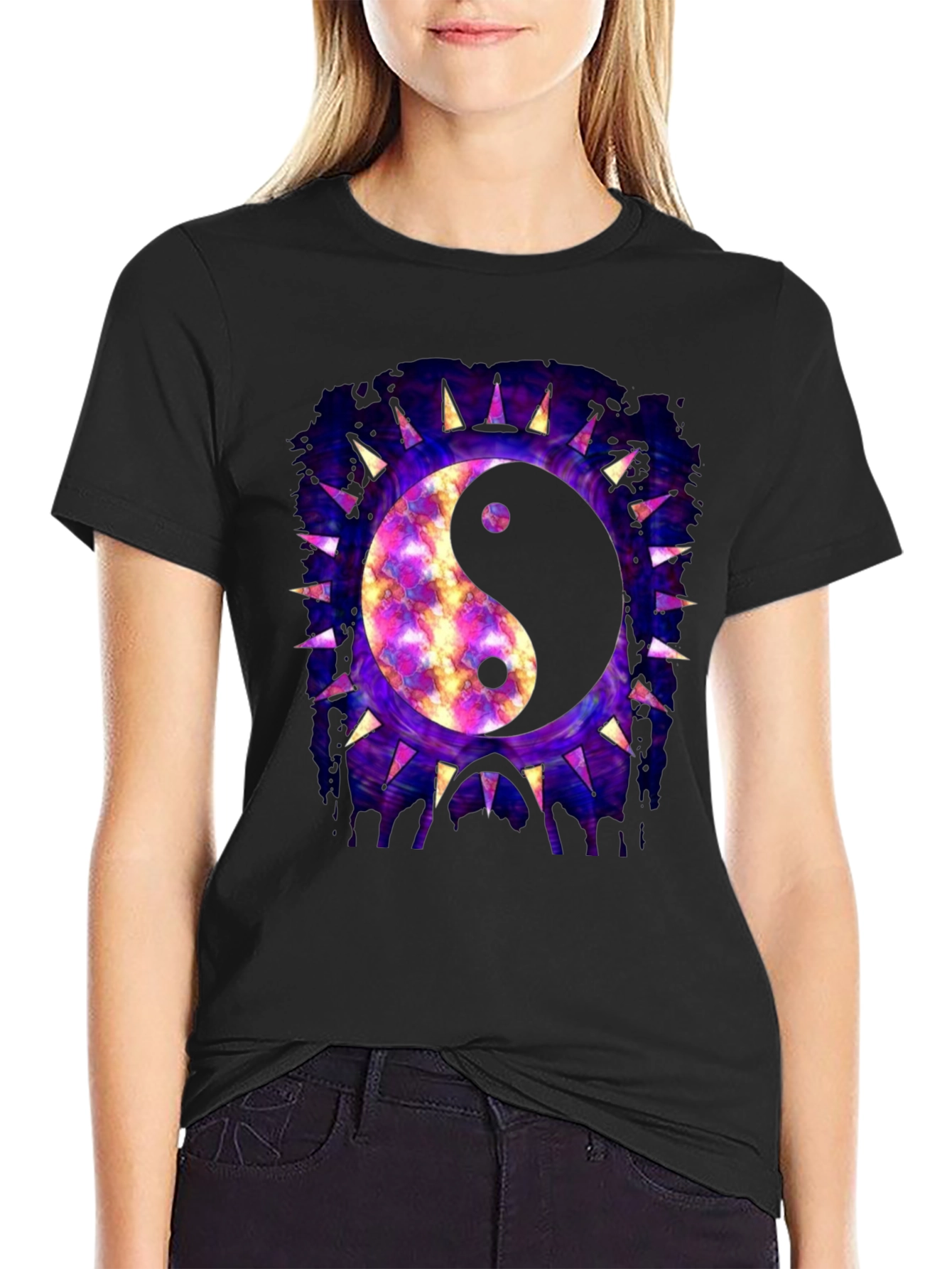 Yin Yang Galaxy Graphic T-Shirt