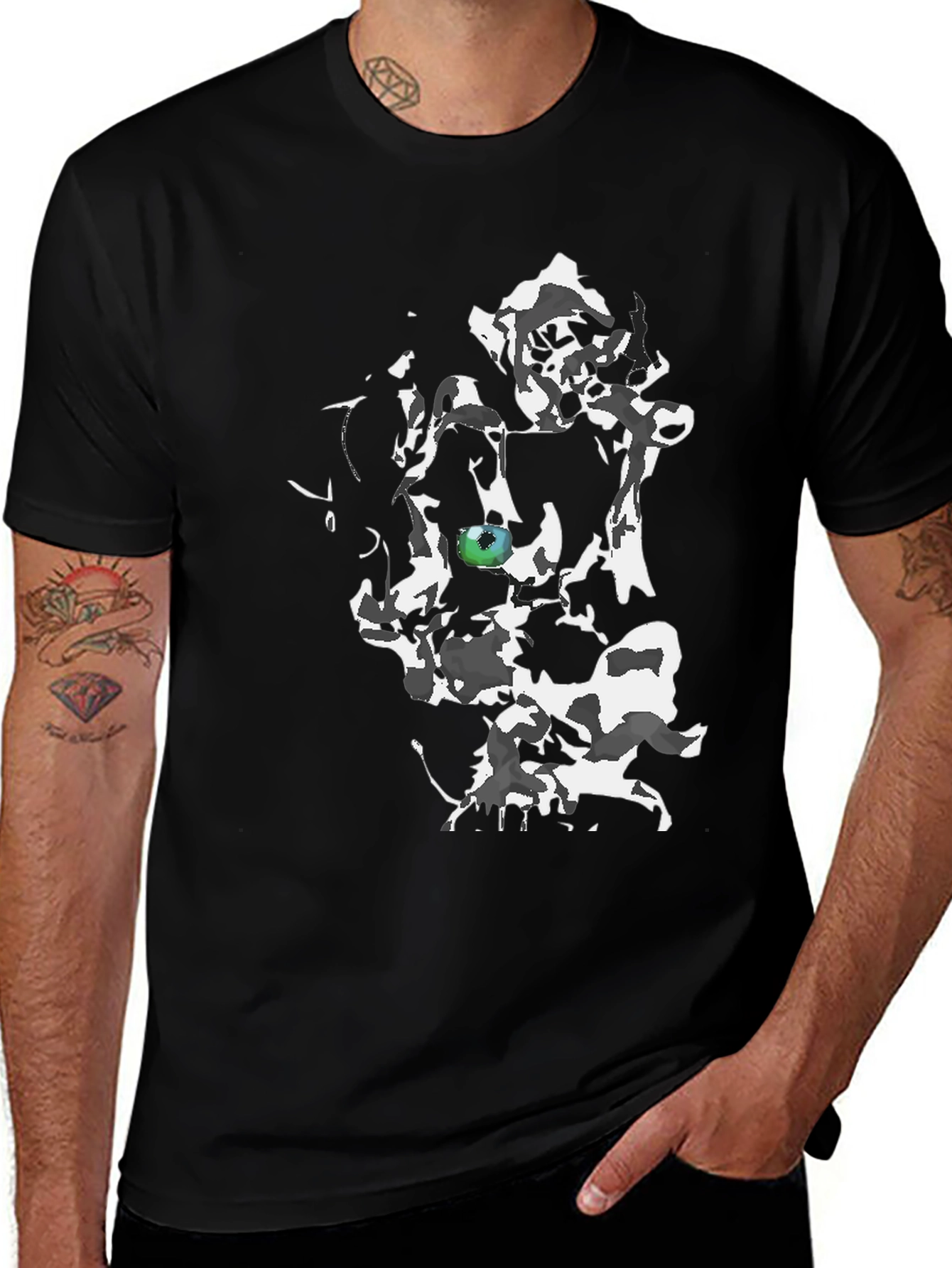 Abstract Eye Graphic Black T-Shirt
