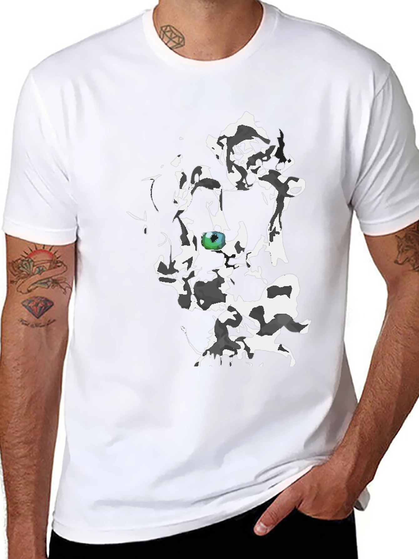 Abstract Eye Graphic Black T-Shirt