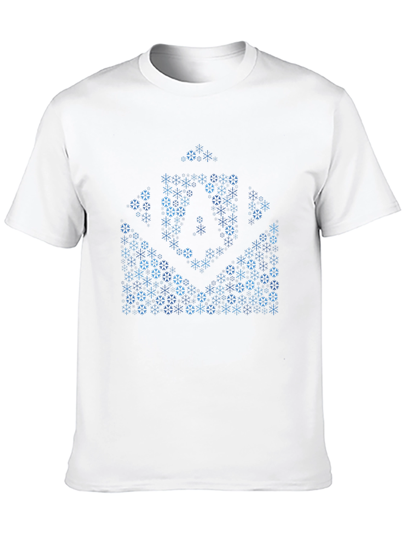 Abstract Snowflake Design Black T-Shirt