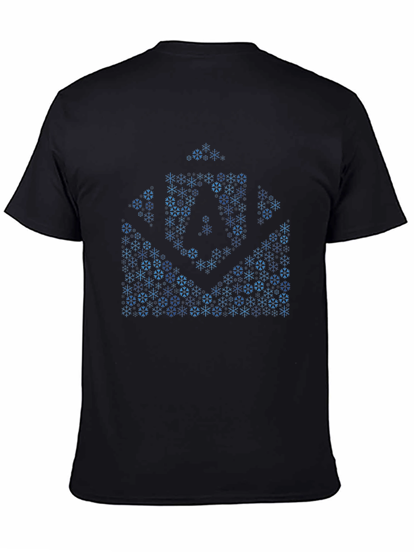 Abstract Snowflake Design Black T-Shirt