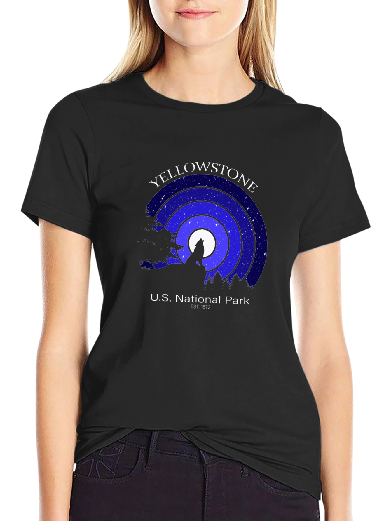 Yellowstone National Park Black Graphic Tee