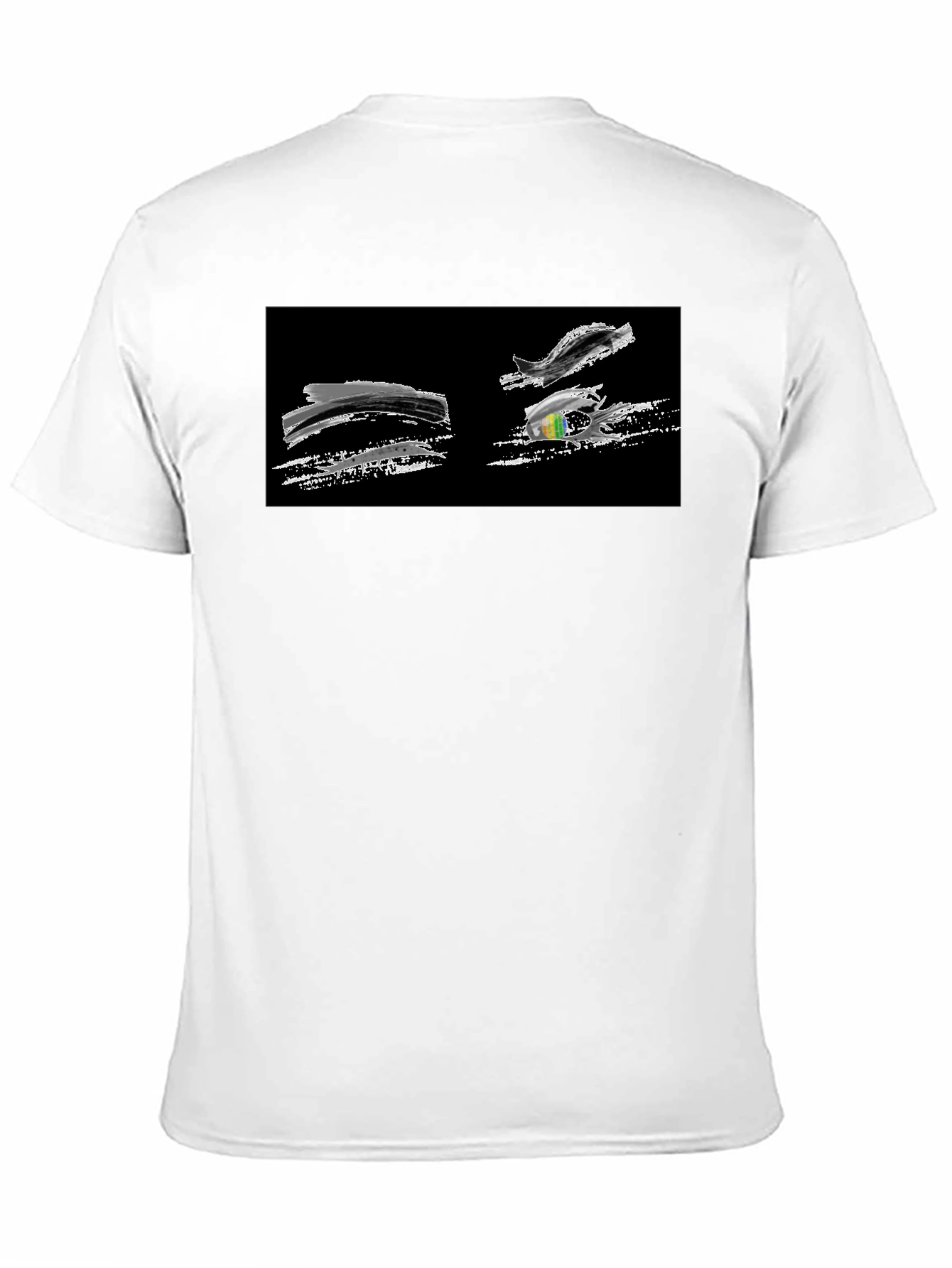 Abstract Brushstroke Graphic Black T-Shirt