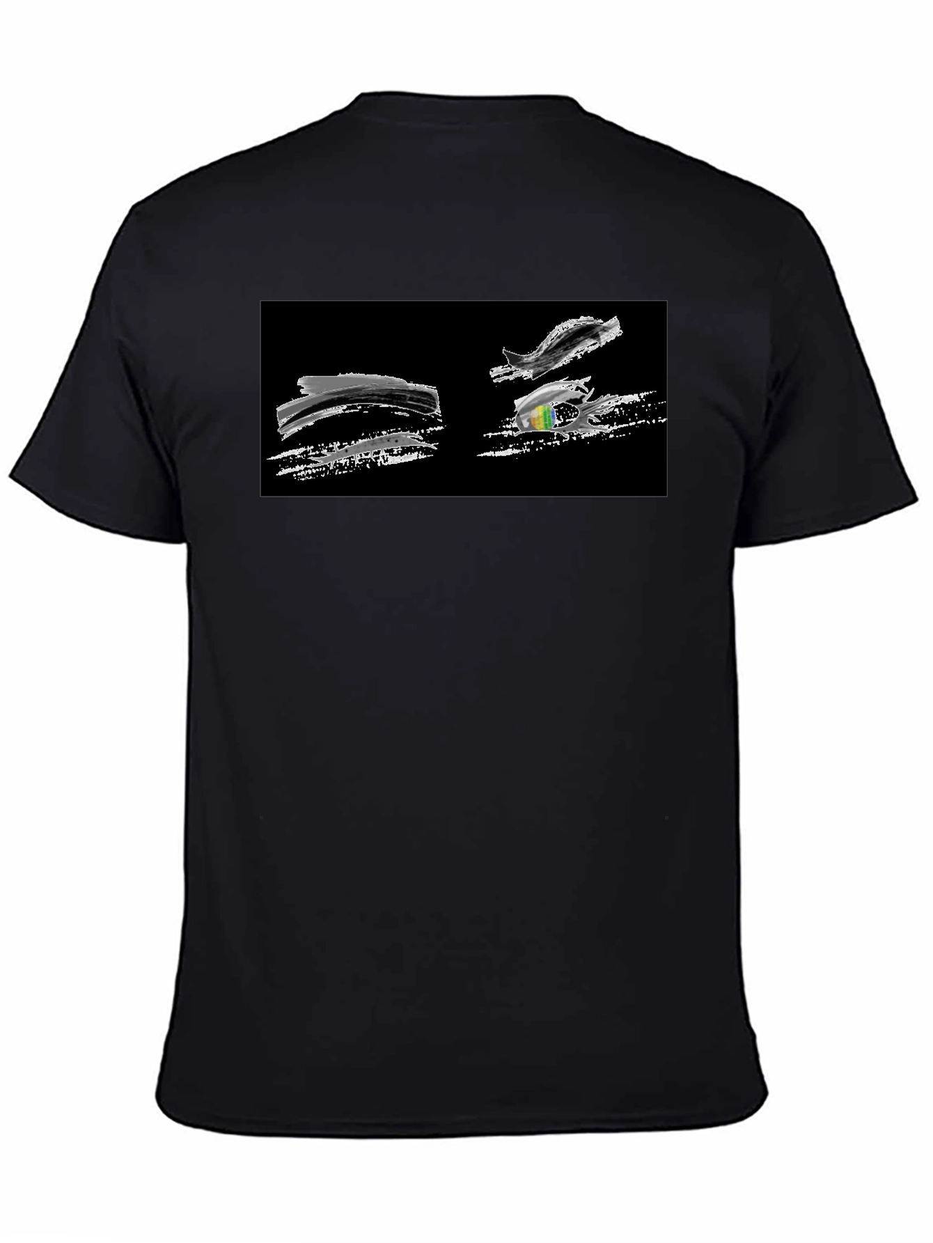 Abstract Brushstroke Graphic Black T-Shirt