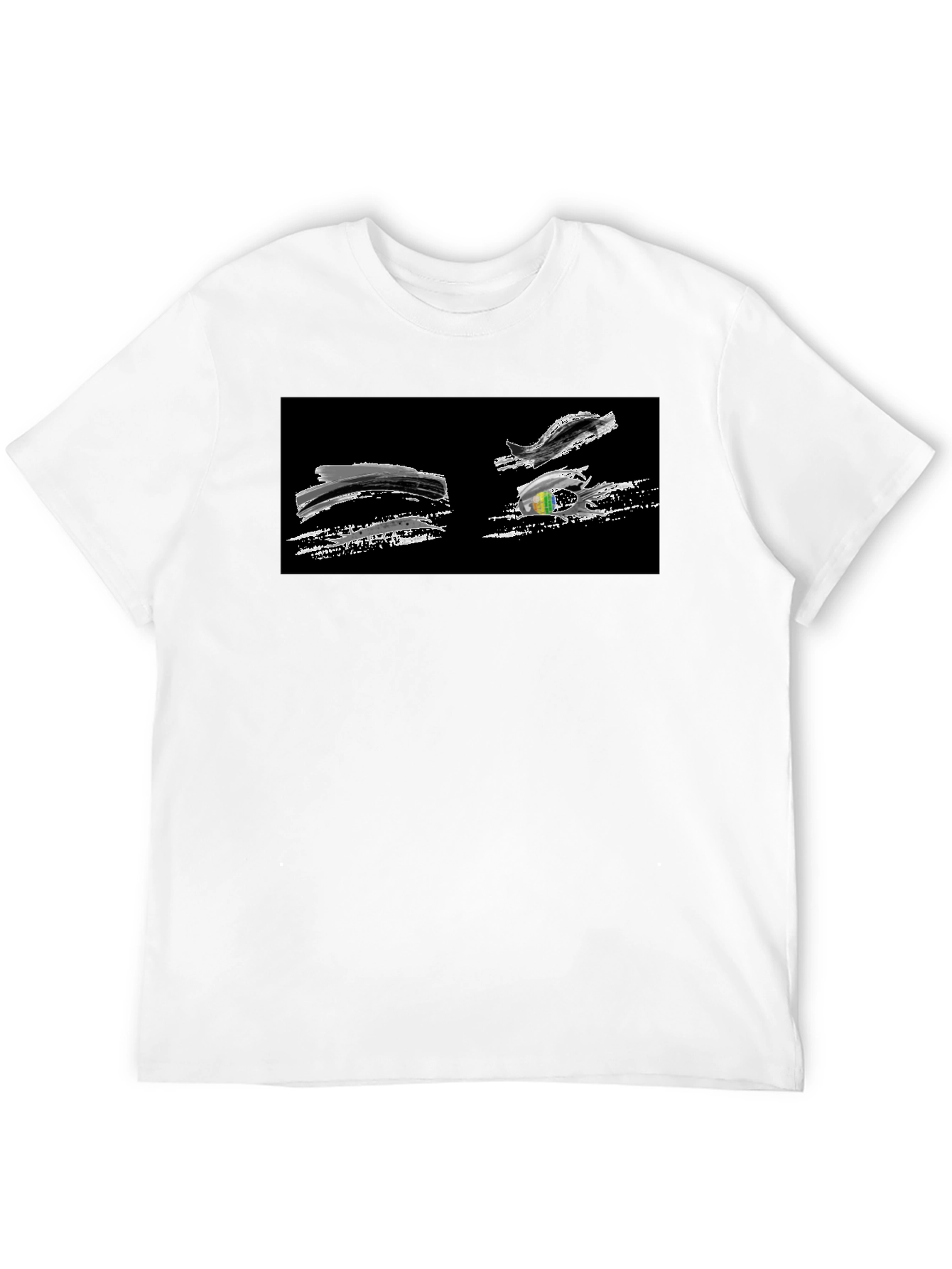 Abstract Brushstroke Graphic Black T-Shirt