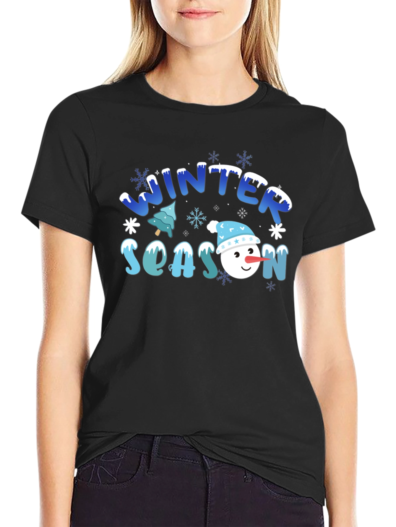 Winter Season Snowman Graphic Tee