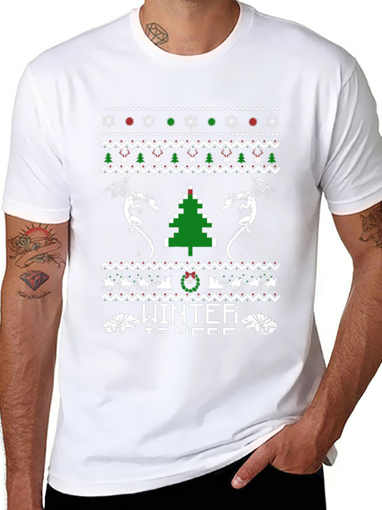 Winter Is Here Christmas Dragon T-Shirt