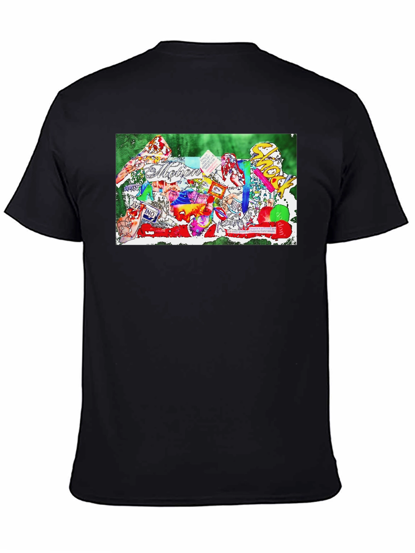 Artistic Collage Print Black T-Shirt