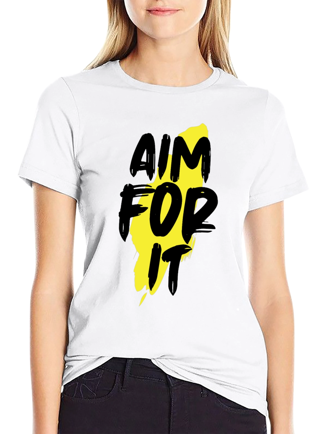 Aim For It Black Graphic T-Shirt