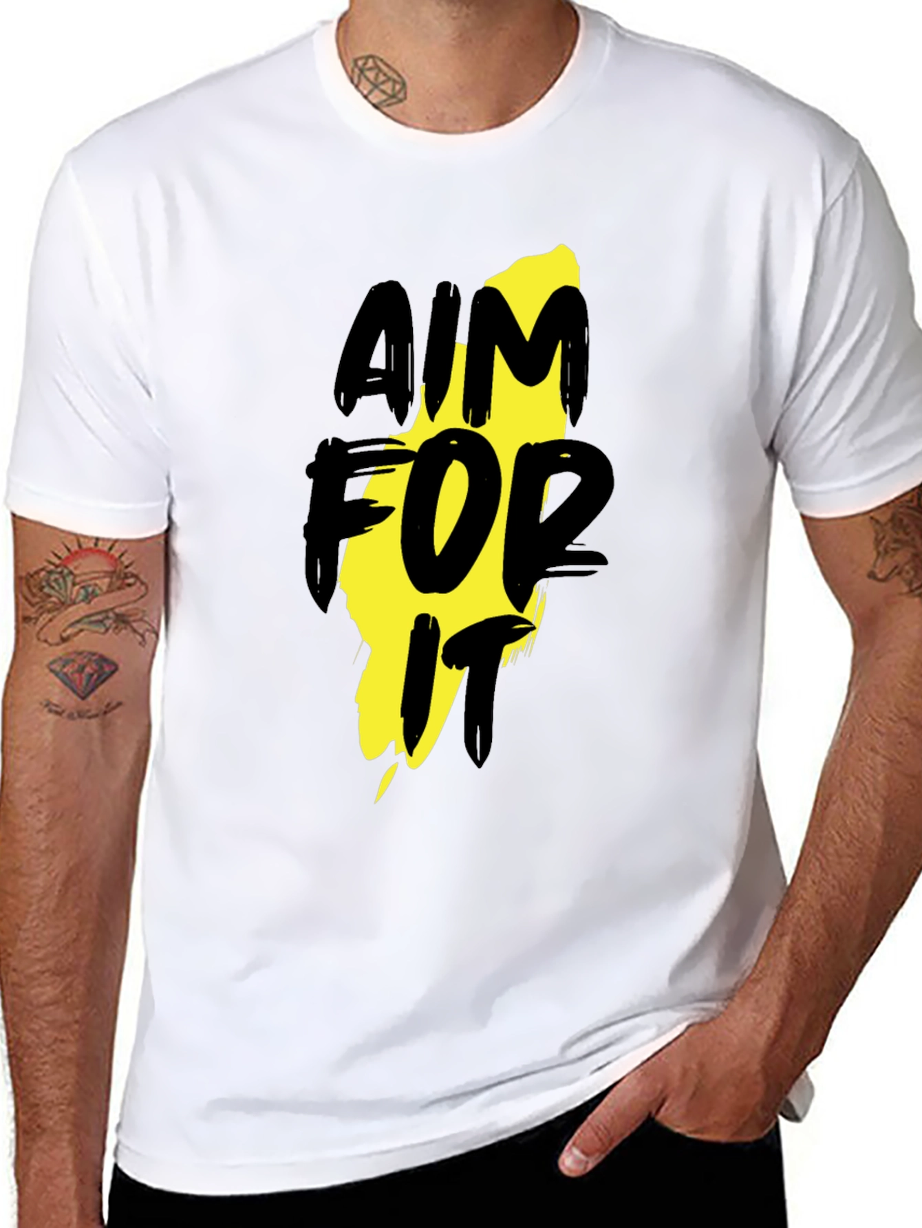 Aim For It Black Graphic T-Shirt