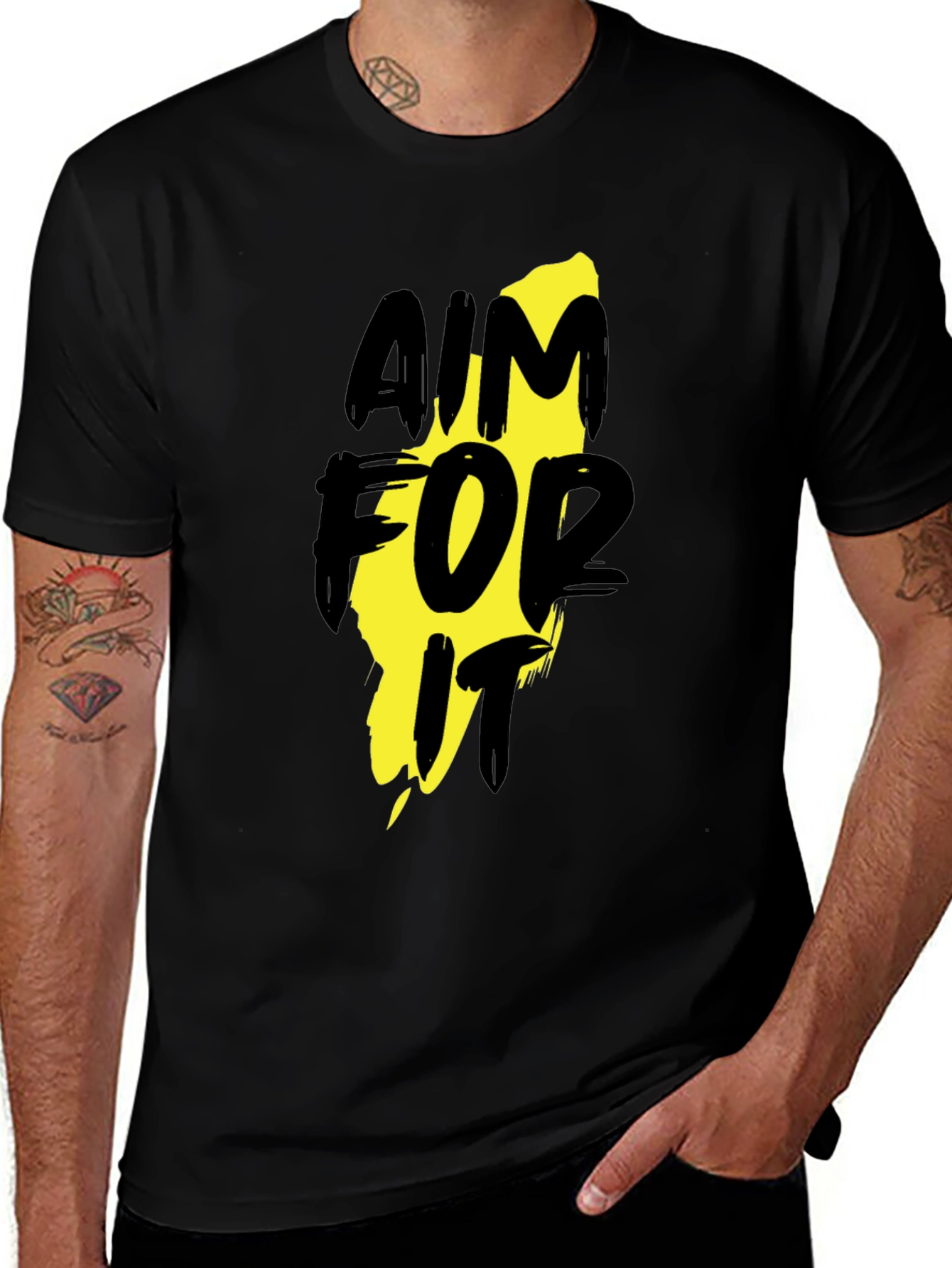 Aim For It Black Graphic T-Shirt