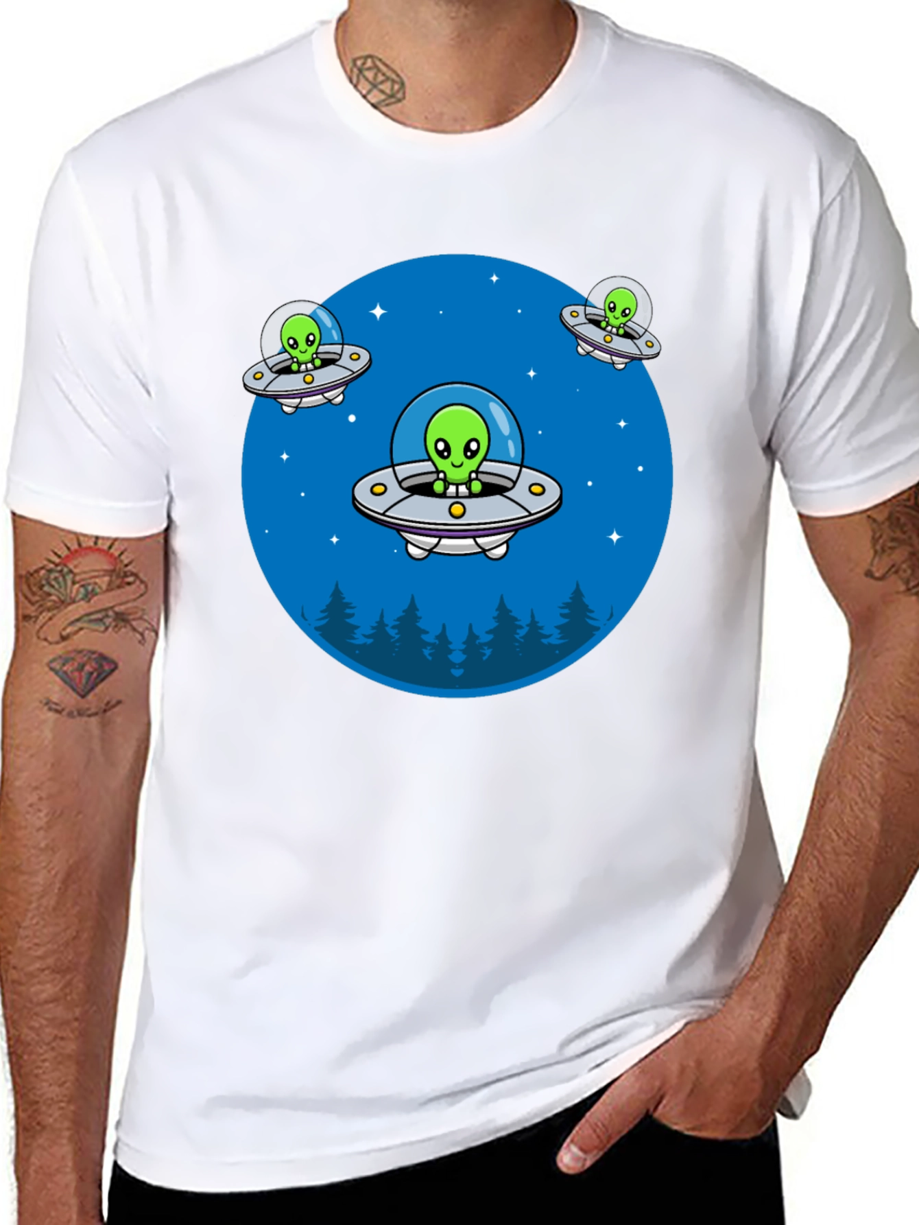 Alien UFO Graphic T-Shirt