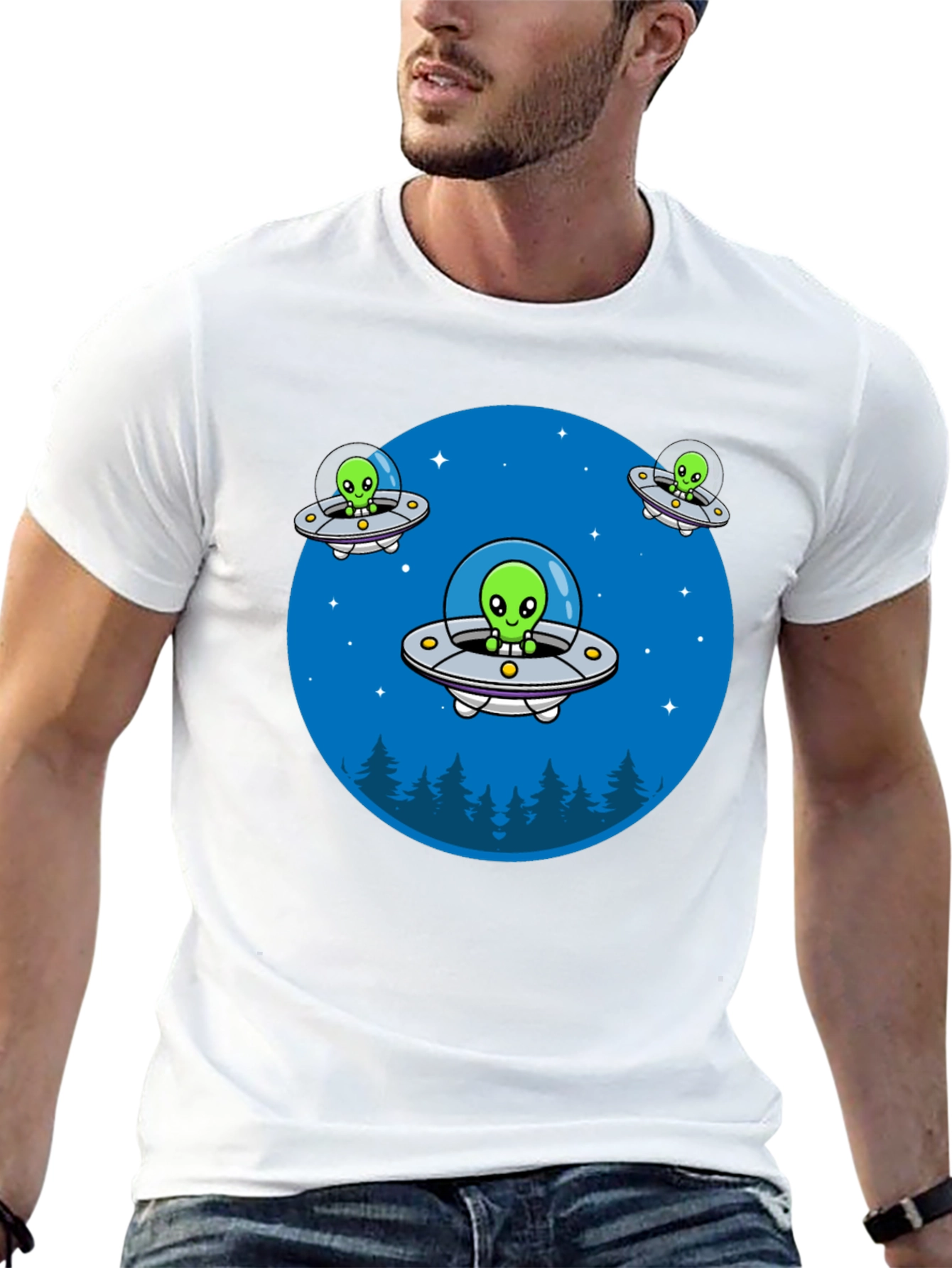Alien UFO Graphic T-Shirt