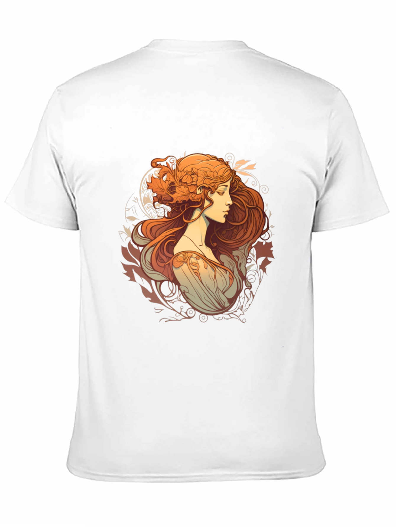 Art Nouveau Woman Graphic Black T-Shirt