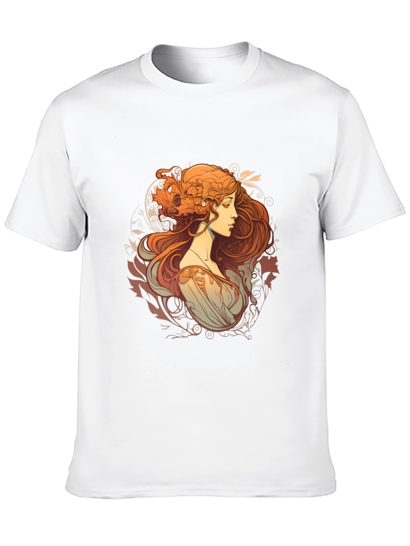 Art Nouveau Woman Graphic Black T-Shirt