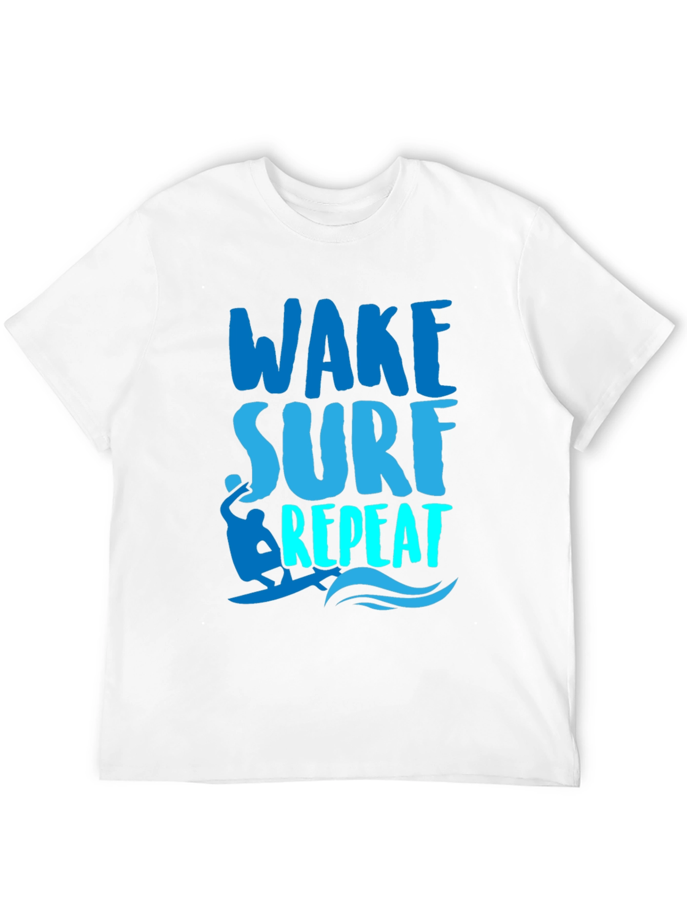 Wake Surf Repeat Graphic Tee - Surfer T-Shirt