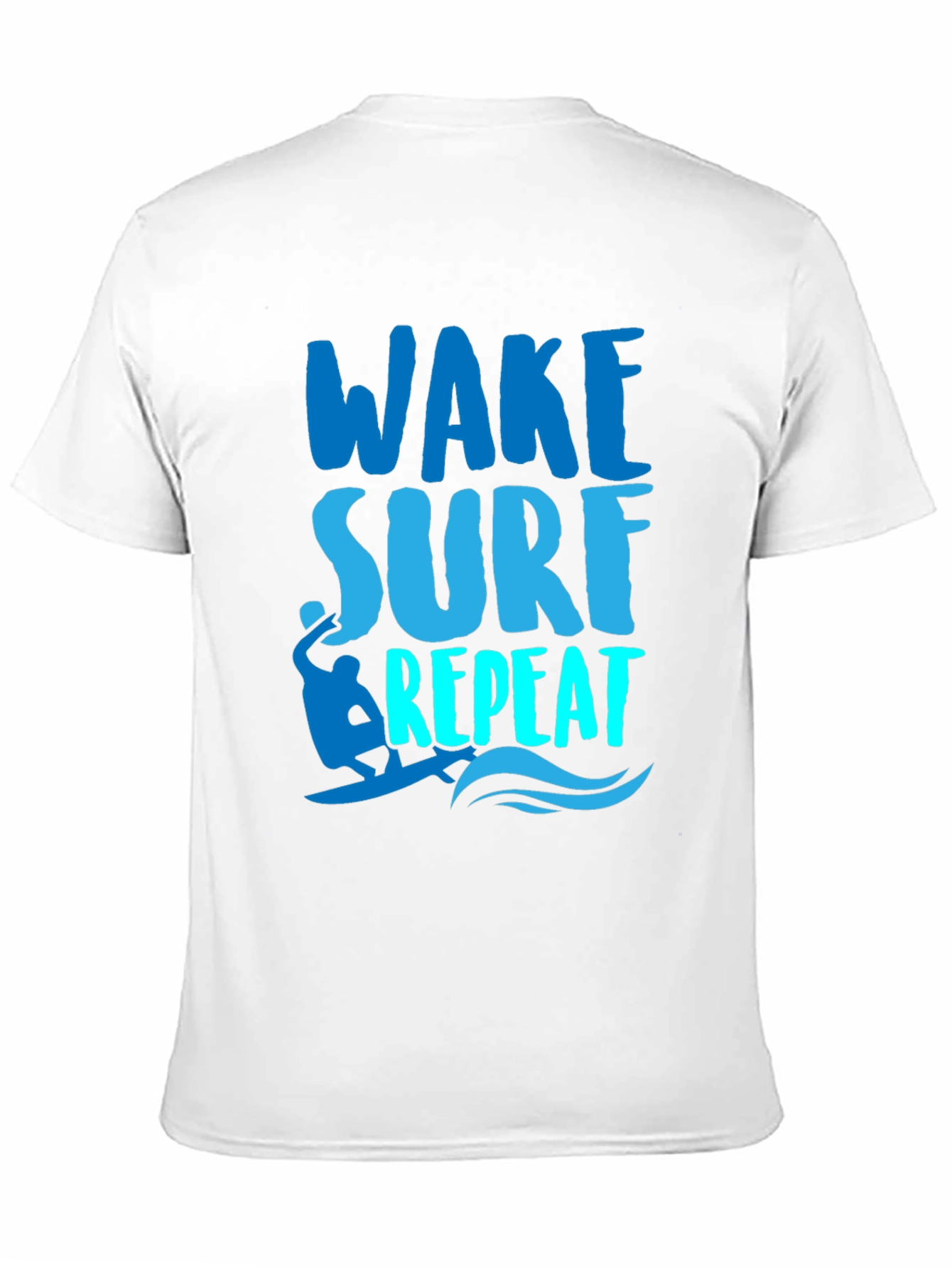 Wake Surf Repeat Graphic Tee - Surfer T-Shirt