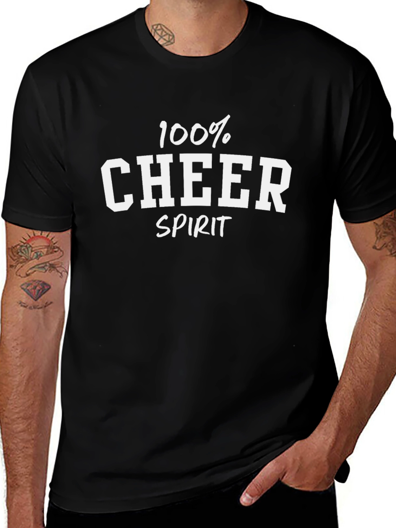 100% Cheer Spirit Black T-Shirt