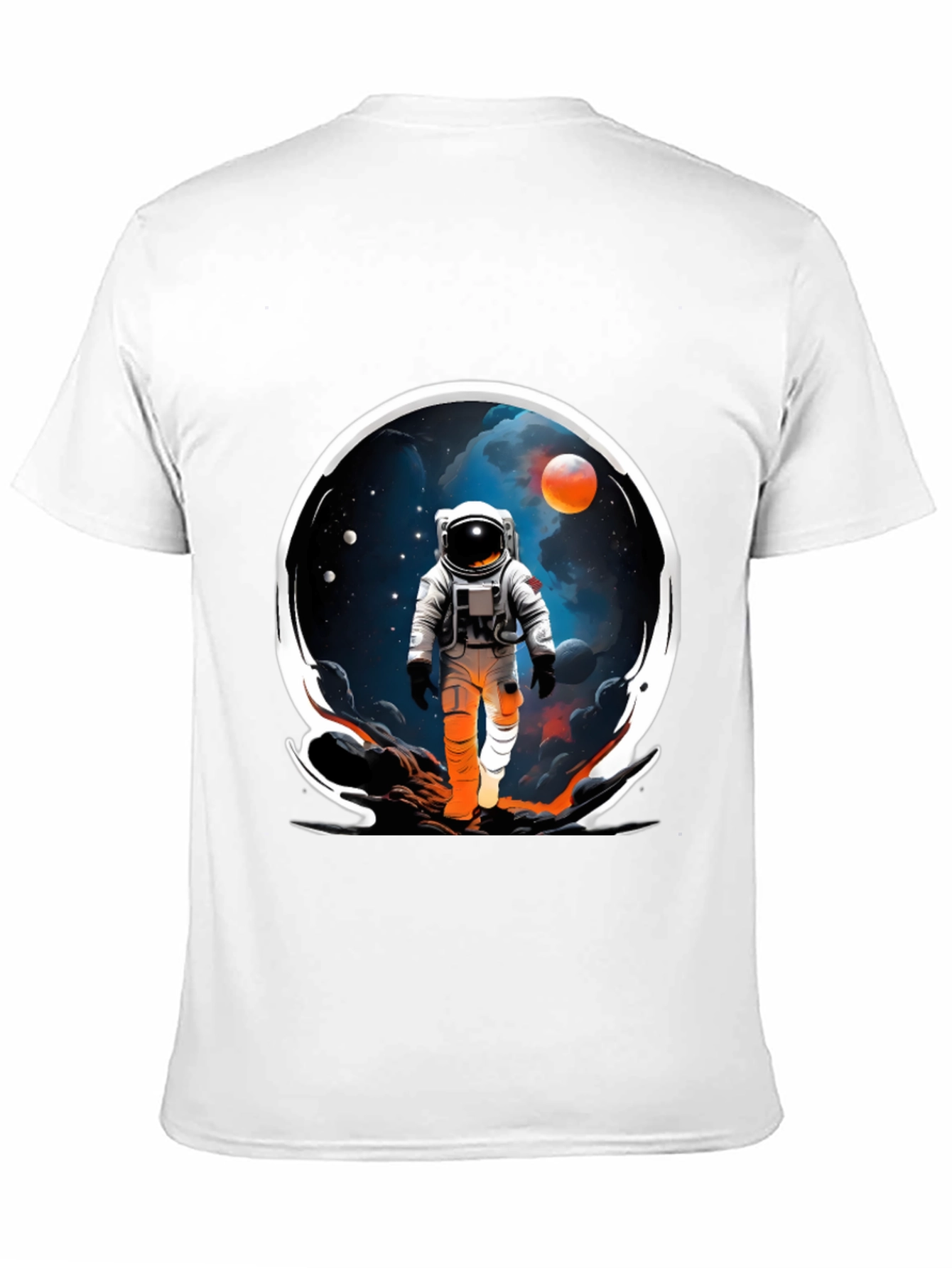 Astronaut in Space Graphic Tee - Black Cotton Blend