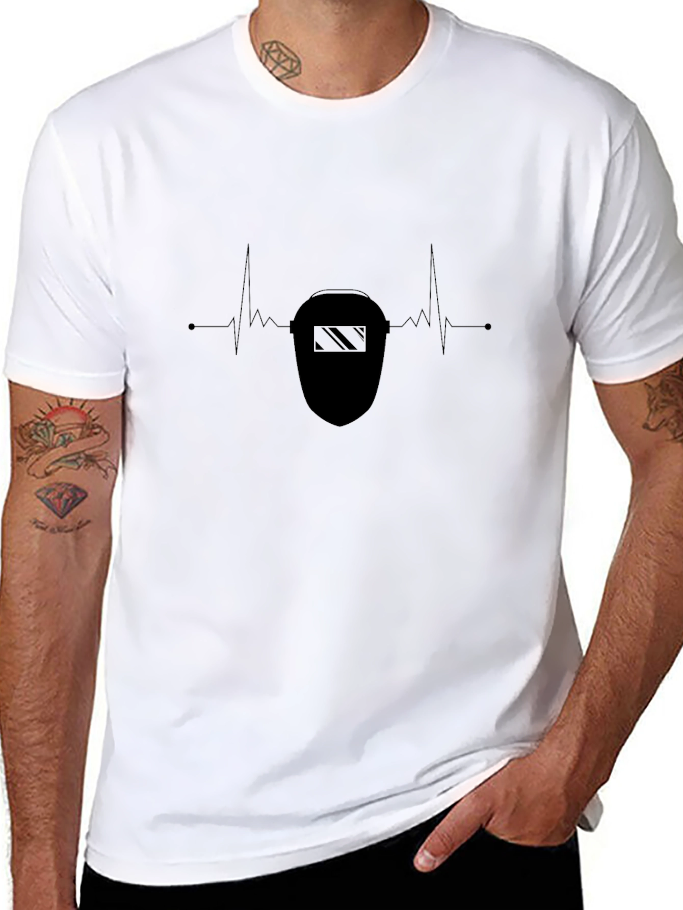 Welders Pulse T-Shirt - Black Crew Neck Tee