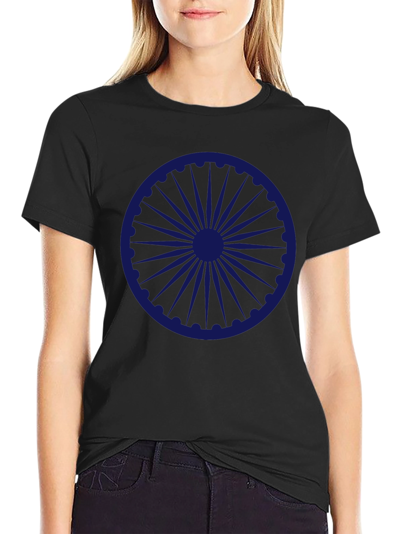 Ashoka Chakra Black T-Shirt