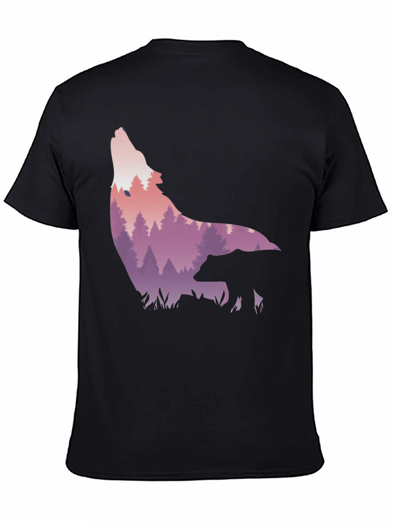 Wolf & Bear Graphic Tee - Nature Scene Print