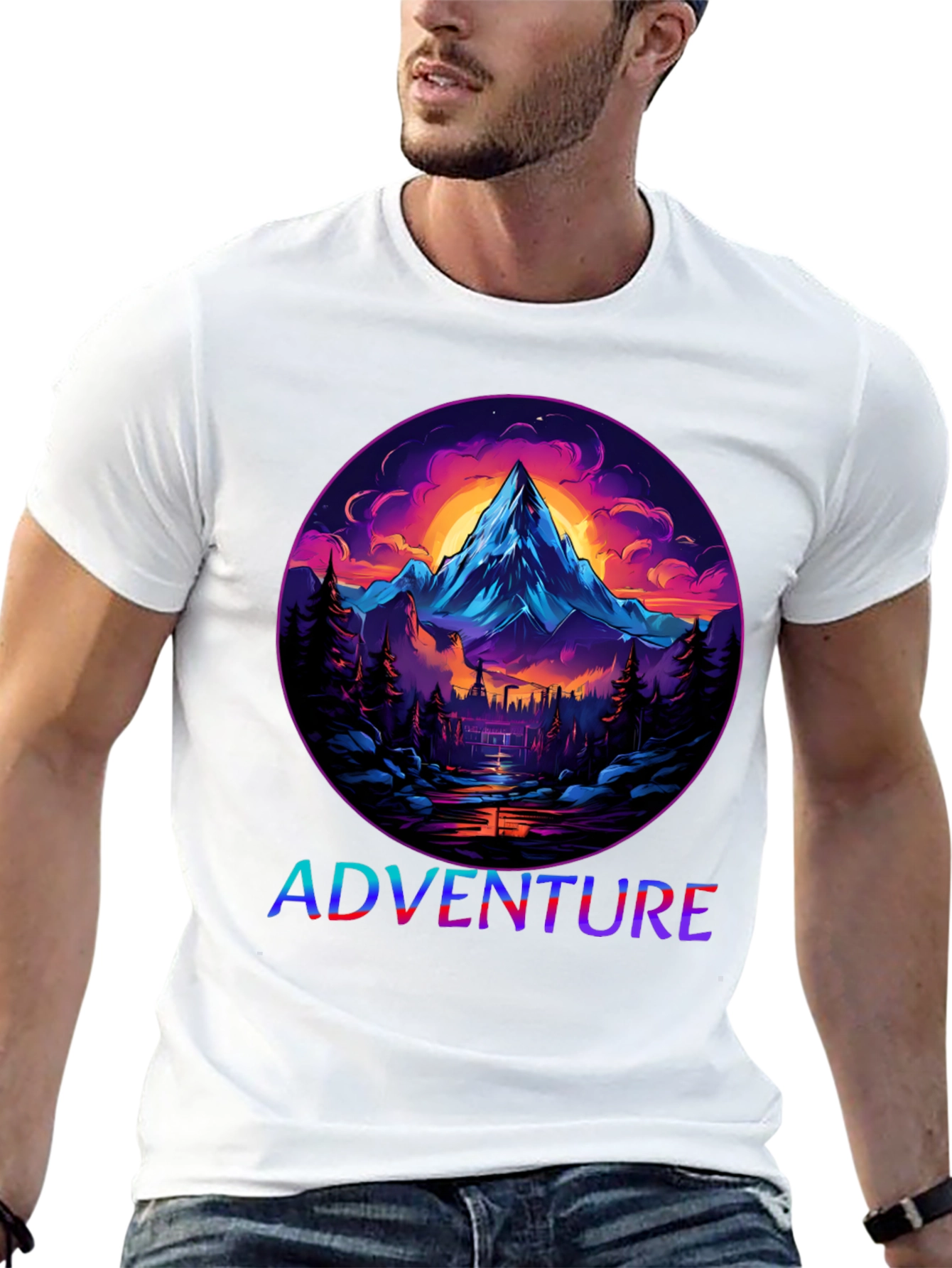 Adventure Mountain Graphic Tee - Black
