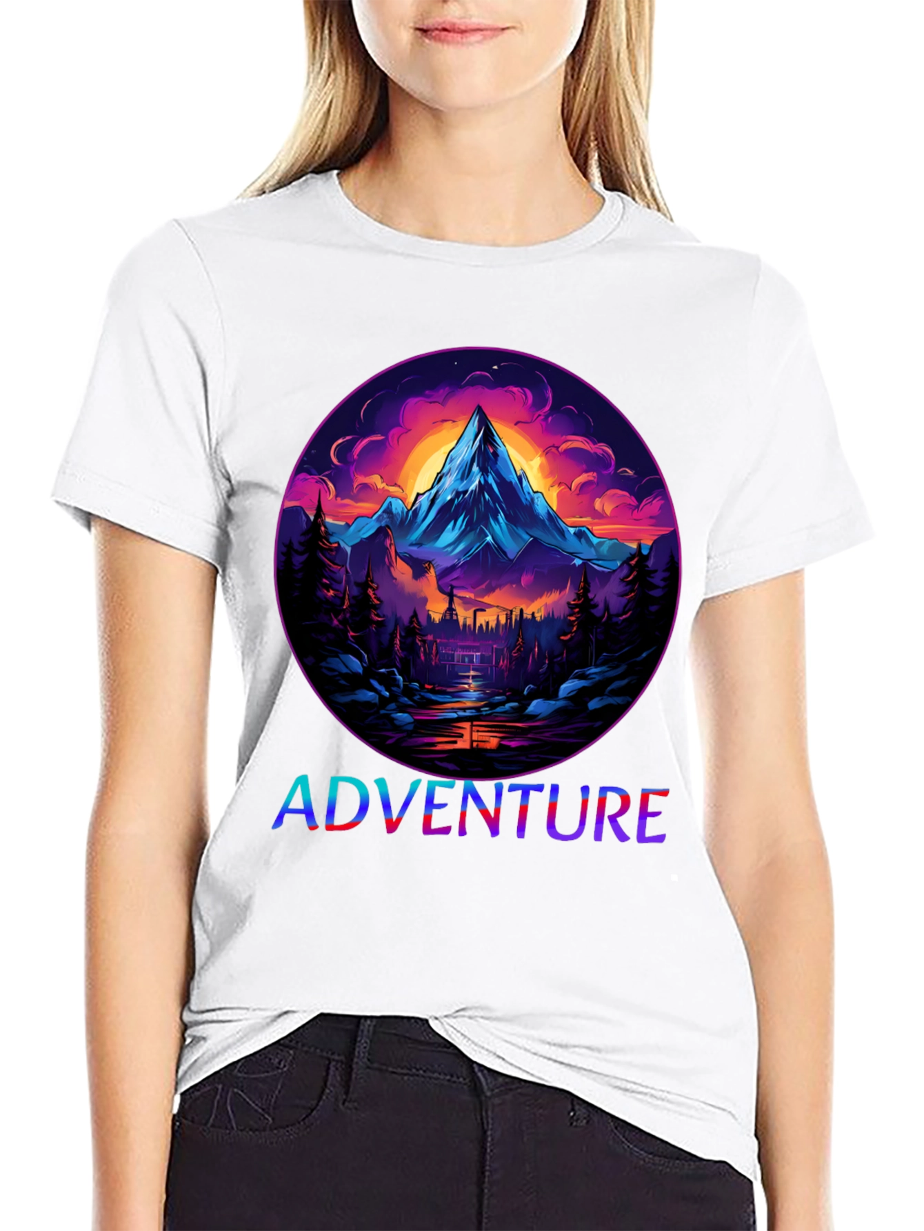 Adventure Mountain Graphic Tee - Black
