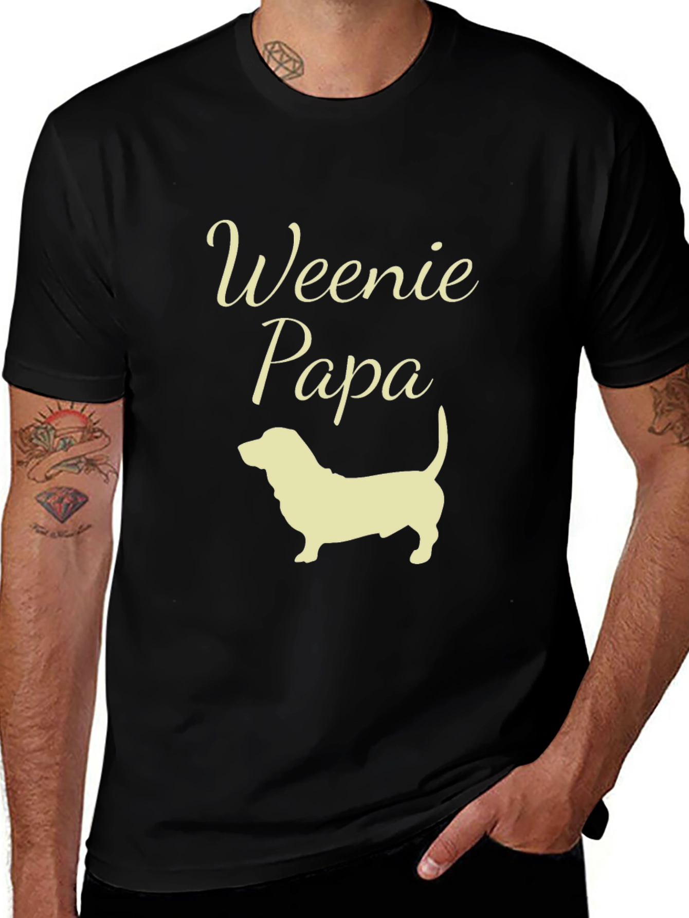 Weenie Papa Dachshund T-Shirt - Dog Dad Tee