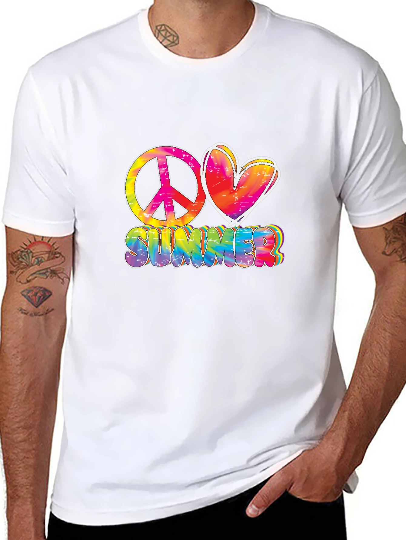Peace Love Summer Tie-Dye Graphic Tee