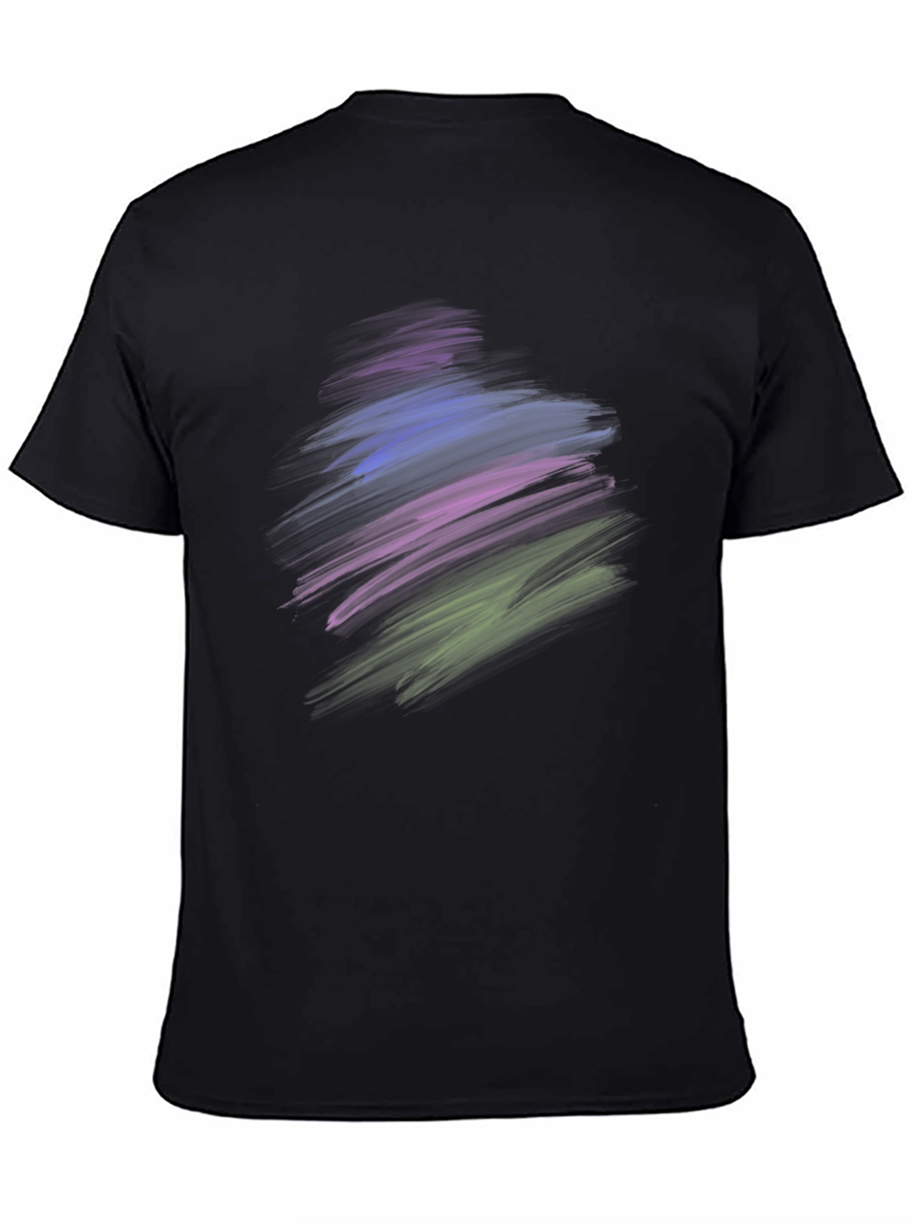 Abstract Brush Stroke Graphic Black T-Shirt