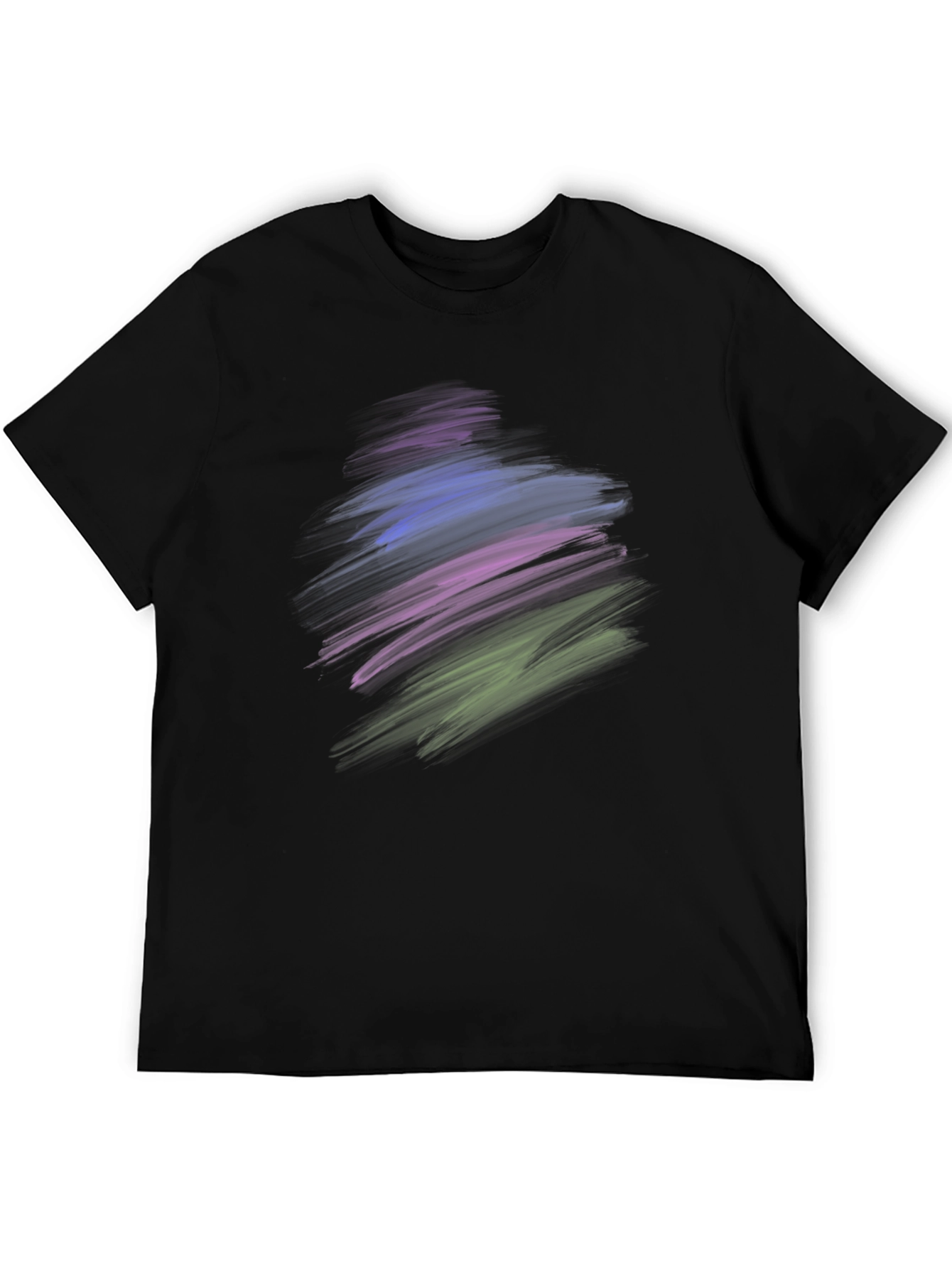 Abstract Brush Stroke Graphic Black T-Shirt