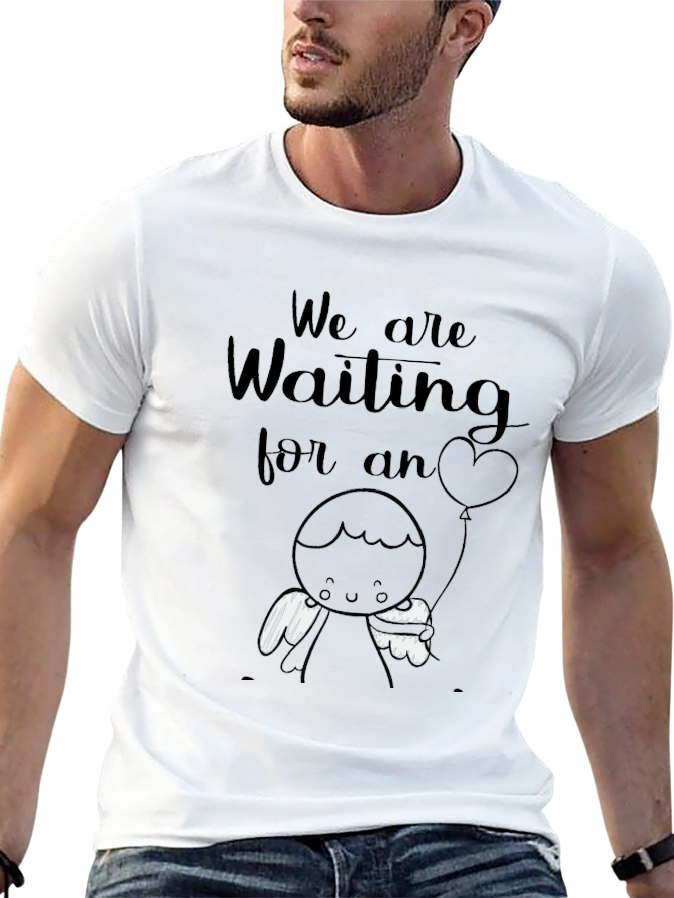 We Are Waiting T-Shirt Cute Angel Graphic Tee