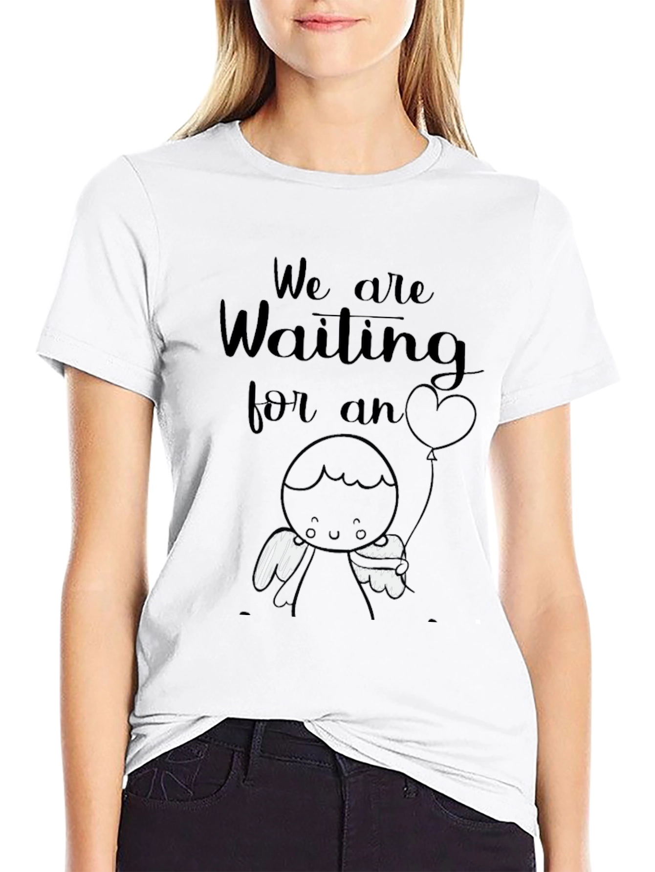 We Are Waiting T-Shirt Cute Angel Graphic Tee