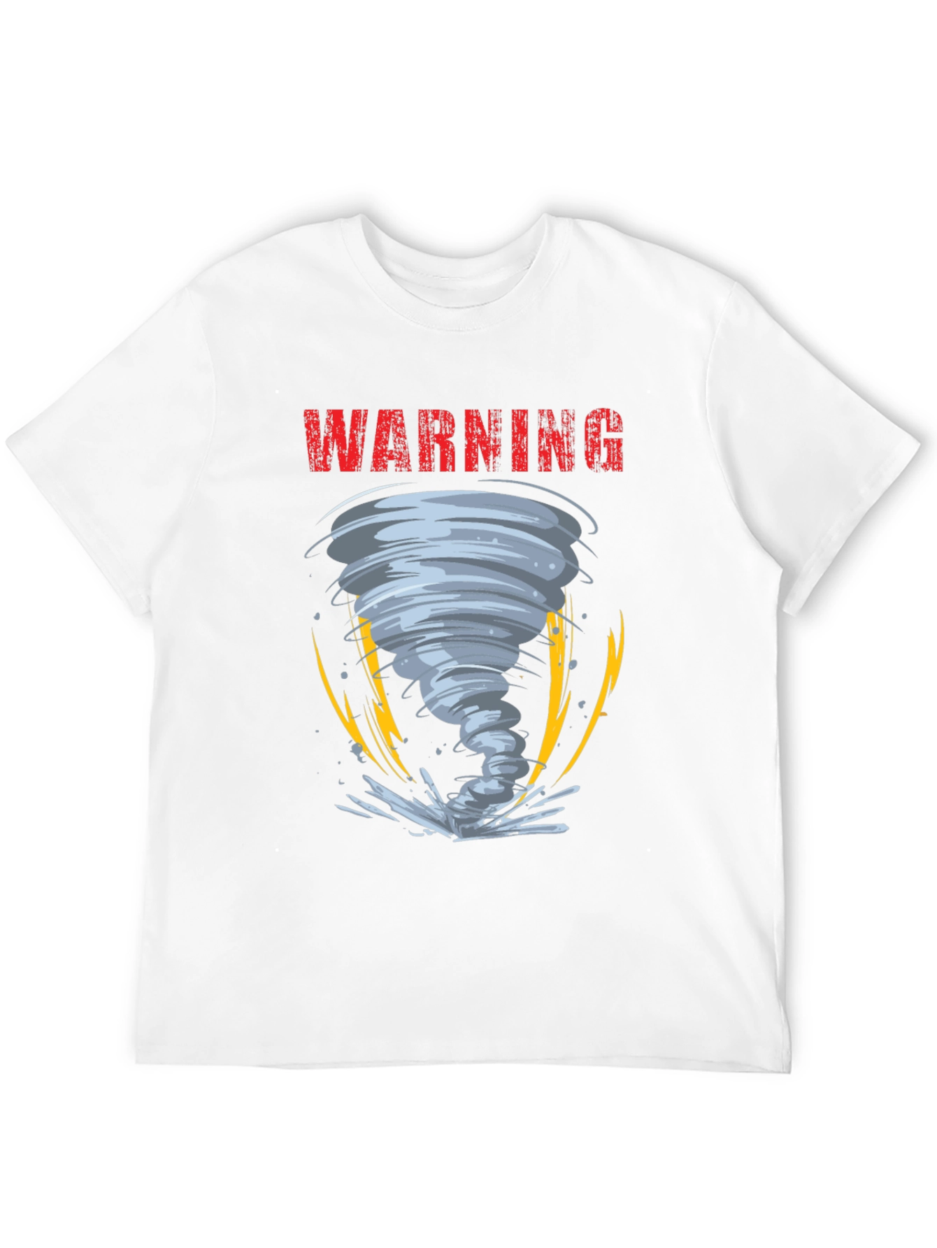 Warning Tornado Graphic Print Mens T-Shirt